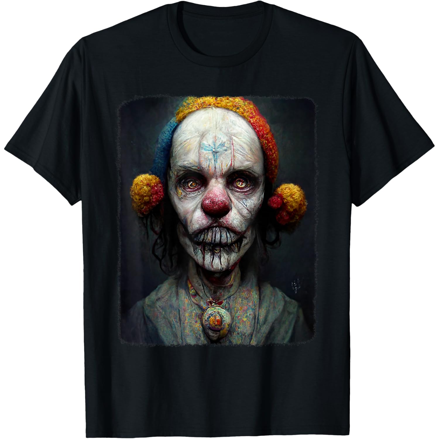 Creepy Clown Shirt Evil Scary Clown Insane Horror Halloween T-Shirt