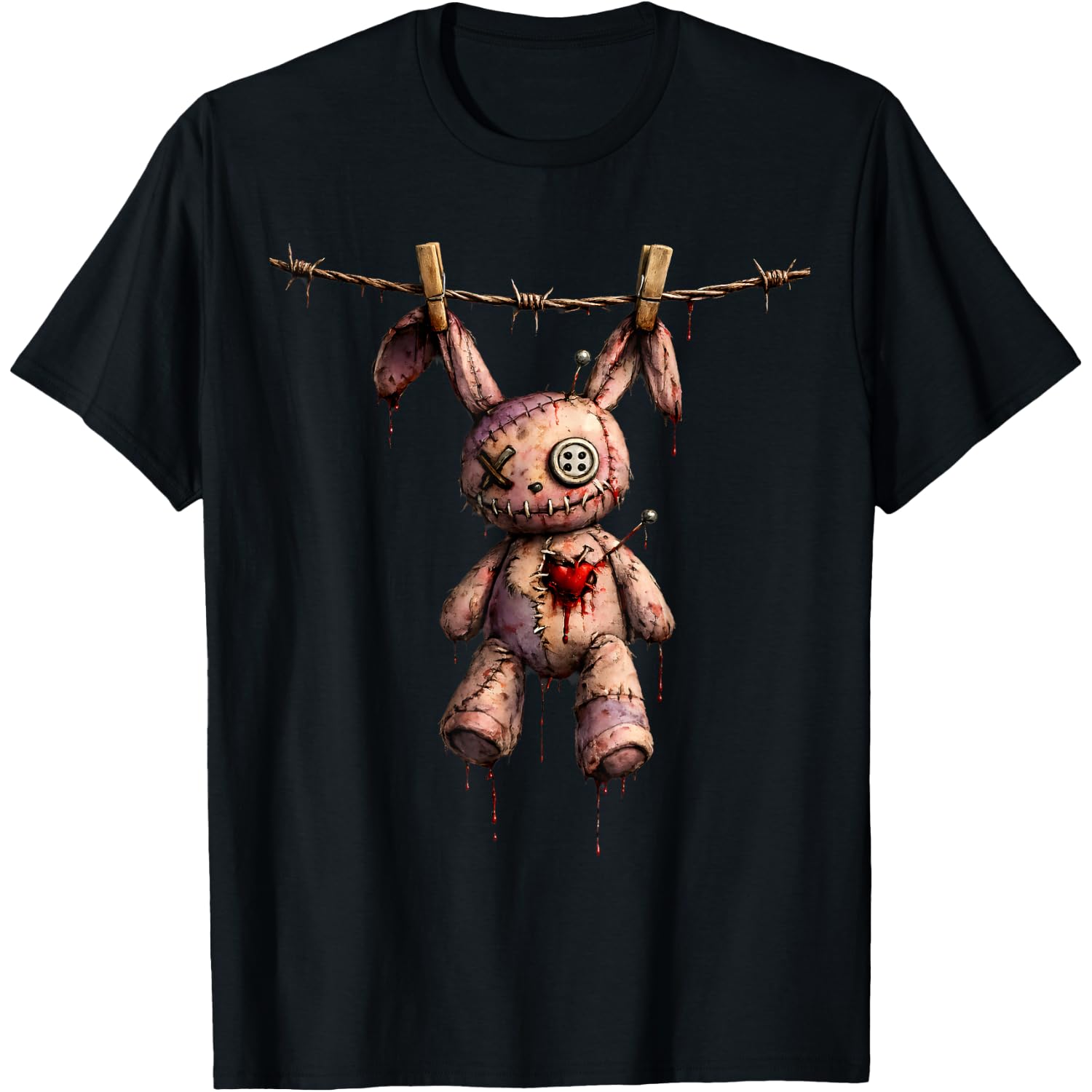 Creepy Cute Goth Bunny Voodoo Doll E-Girl Gothic Outfit T-Shirt