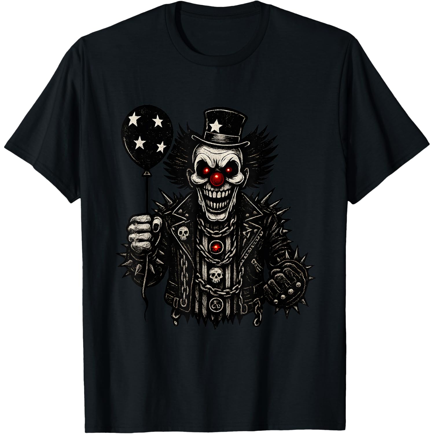 Creepy Evil Clown Vintage Horror Halloween Carnival Horror T-Shirt