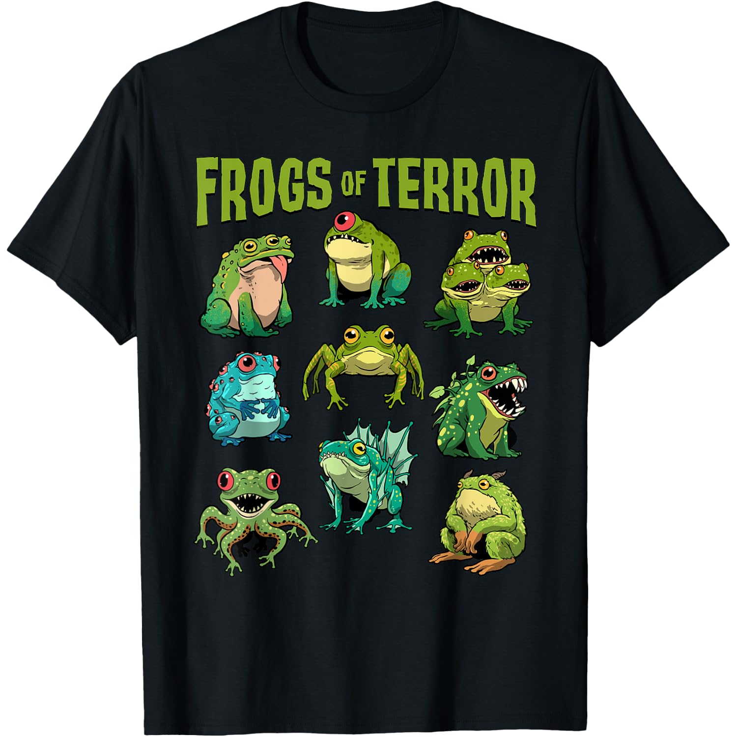 Creepy Frog Shirt Halloween Frogs Of Terror Scary Monsters T-Shirt