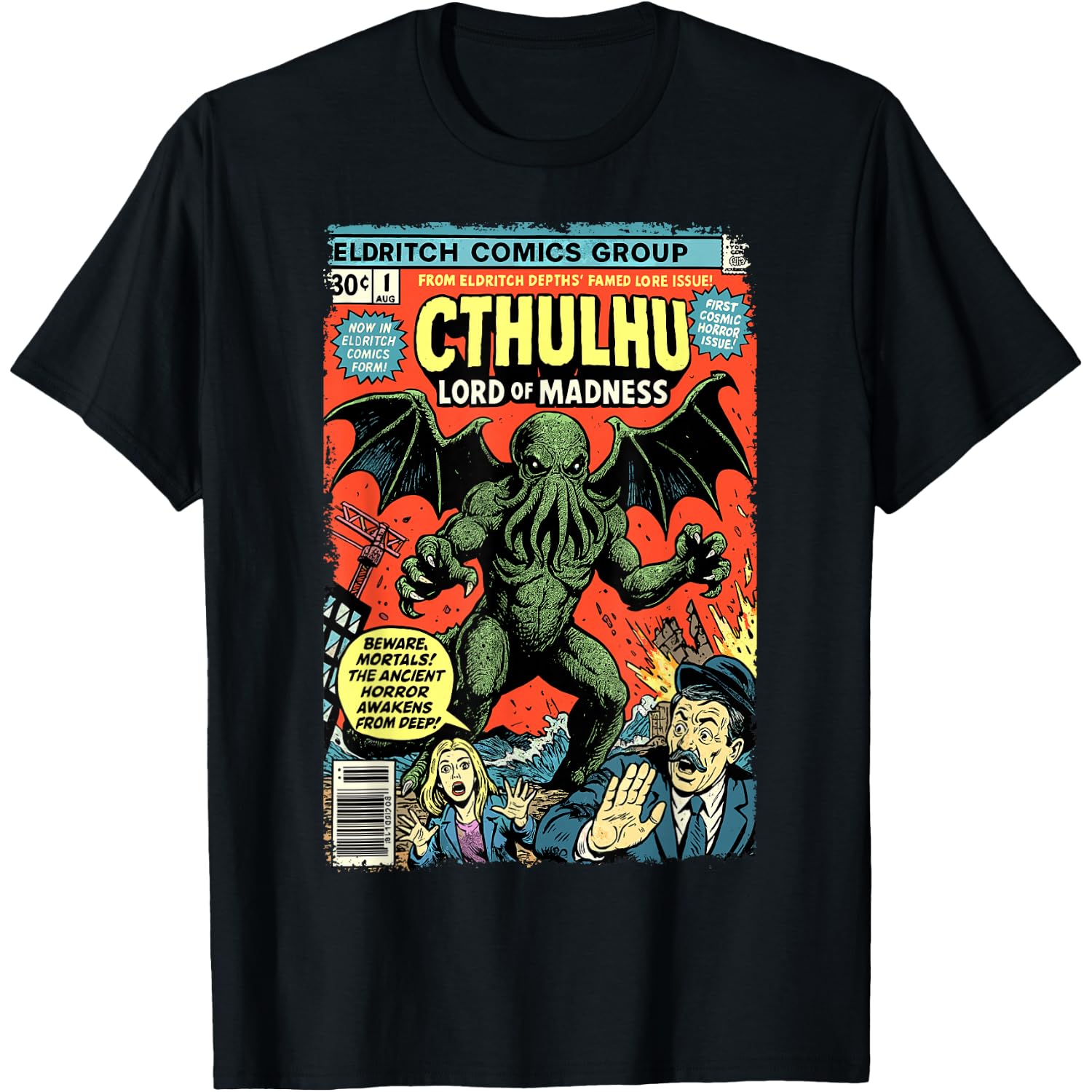 Cthulhu Lord of Madness, Vintage Comic Book Cover T-Shirt
