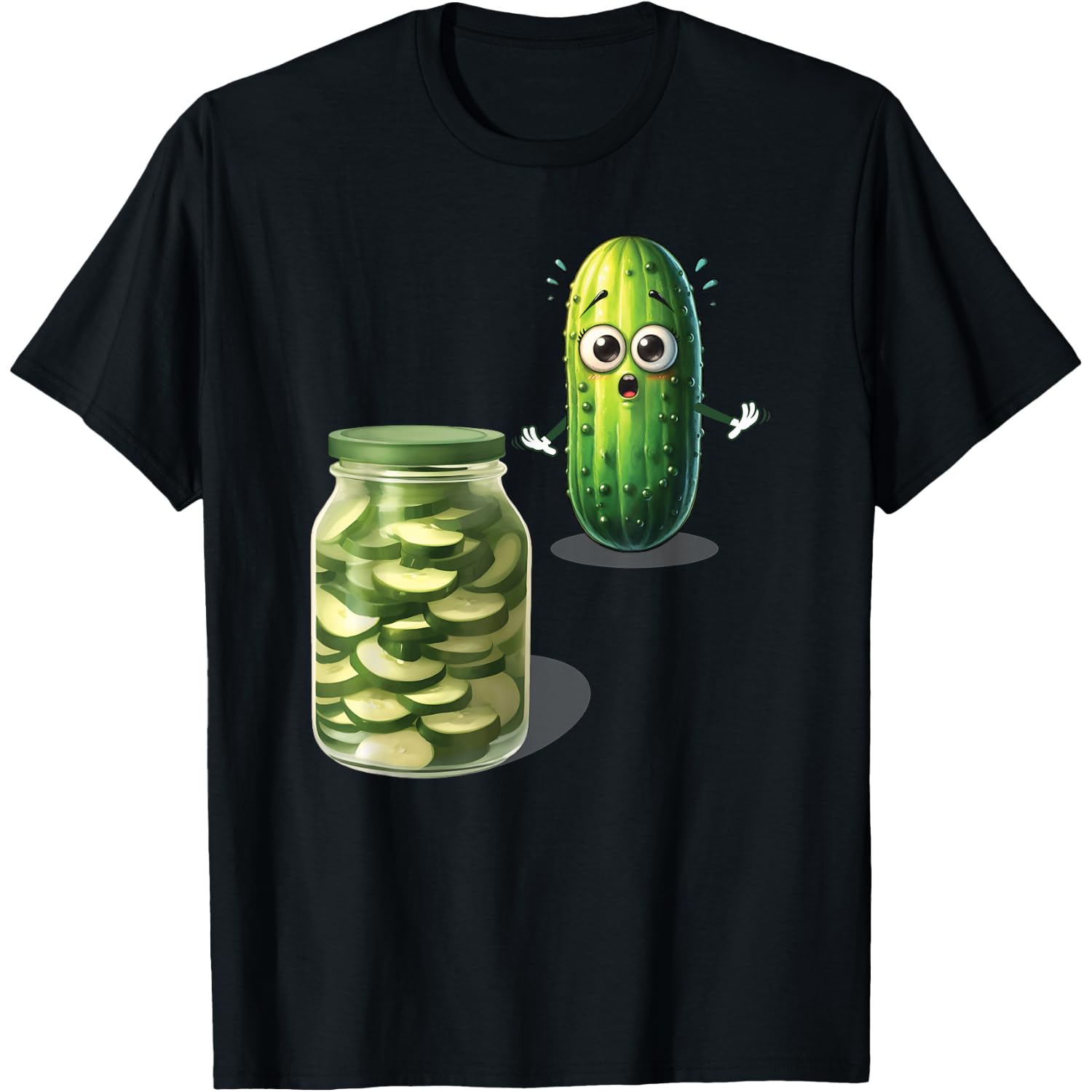 Cucumber Meme Funny Halloween Costume Shocked Pickle T-Shirt