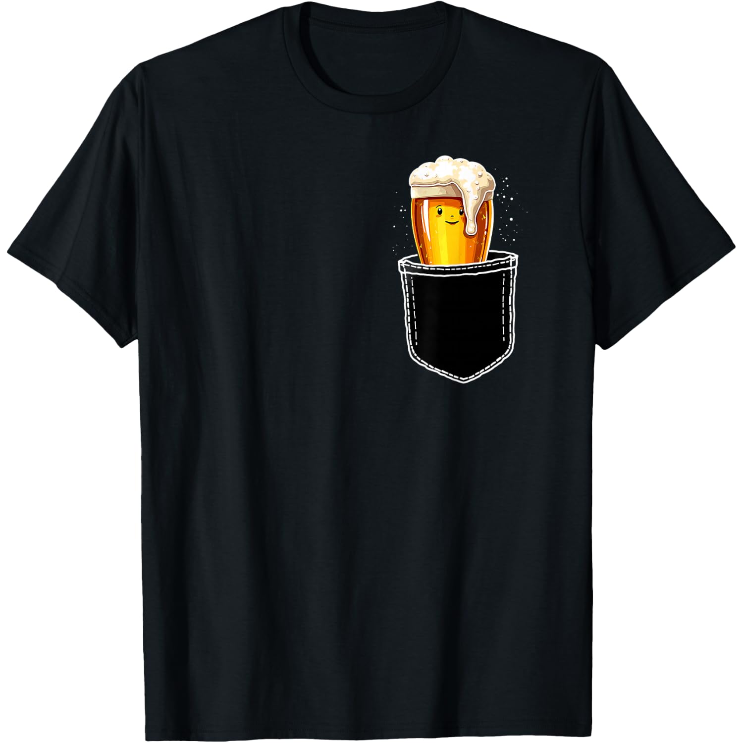 Cute Beer Mug In The Pocket Drinking T-Shirt