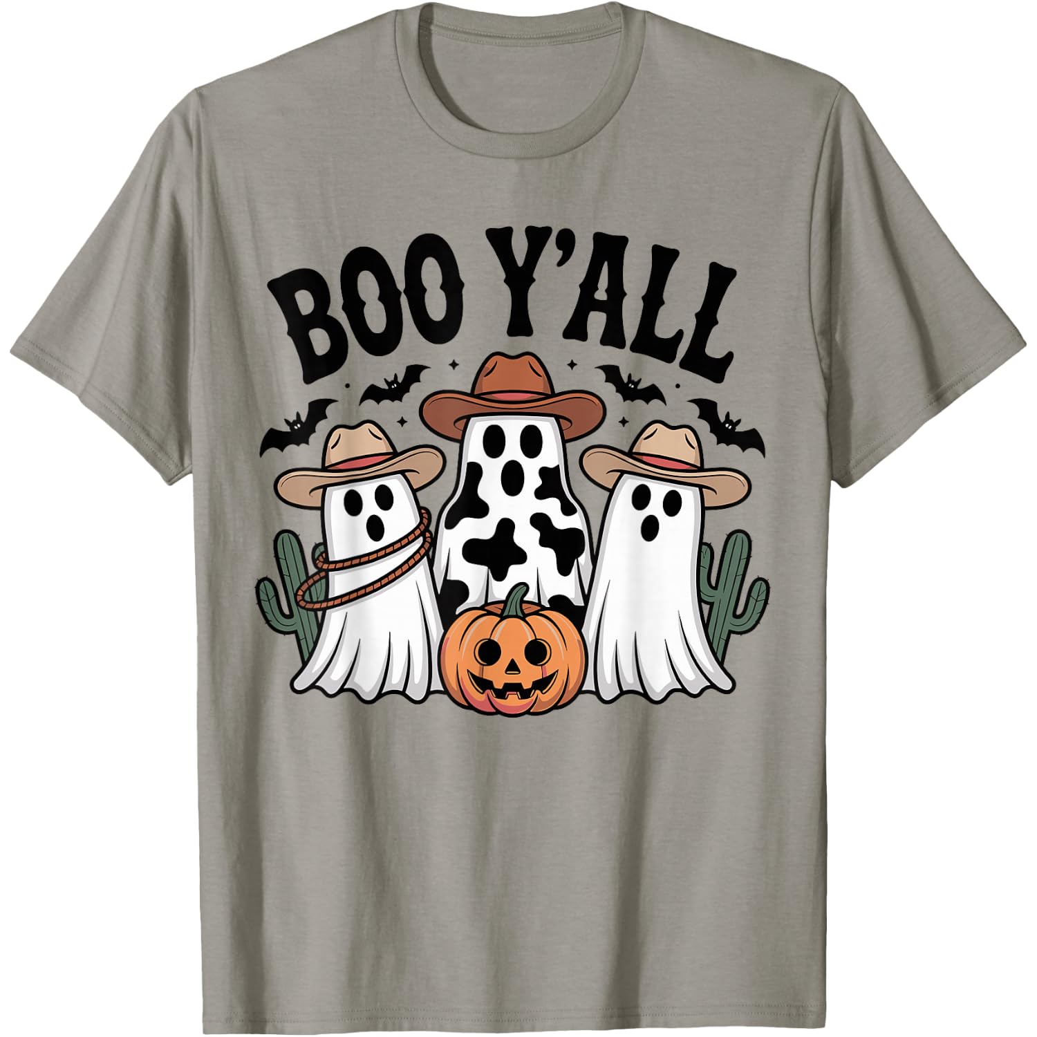 Cute Boo Y'all Cowboy Ghost Western Halloween Cowgirl Women T-Shirt