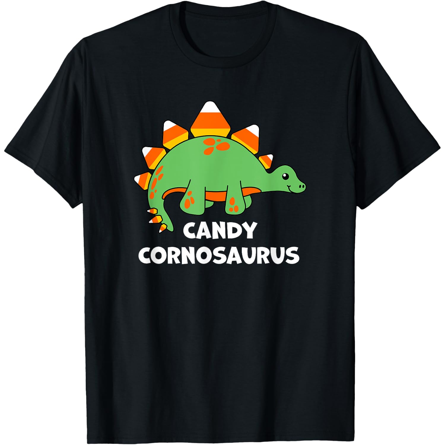 Cute Candy Corn Dinosaur Halloween Stegosaurus Cornosaurus T-Shirt
