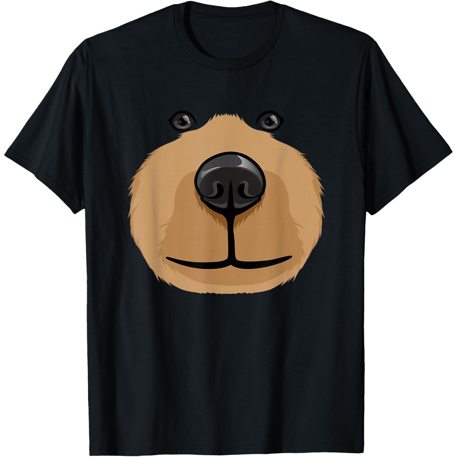 Cute Cartoon Bear Face Head Costume Party Halloween T-Shirt