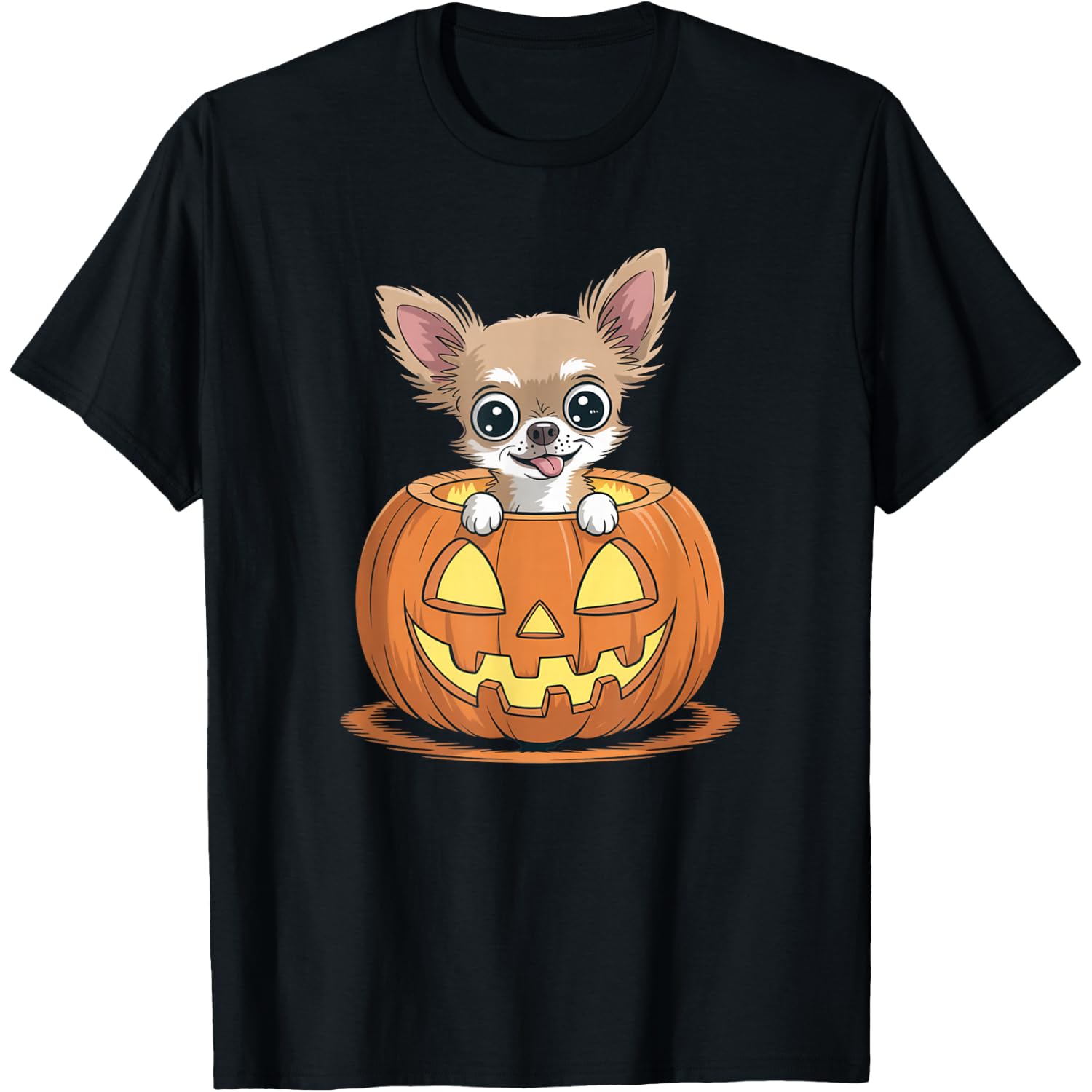 Cute Chihuahua in Pumpkin Funny Dog Halloween T-Shirt