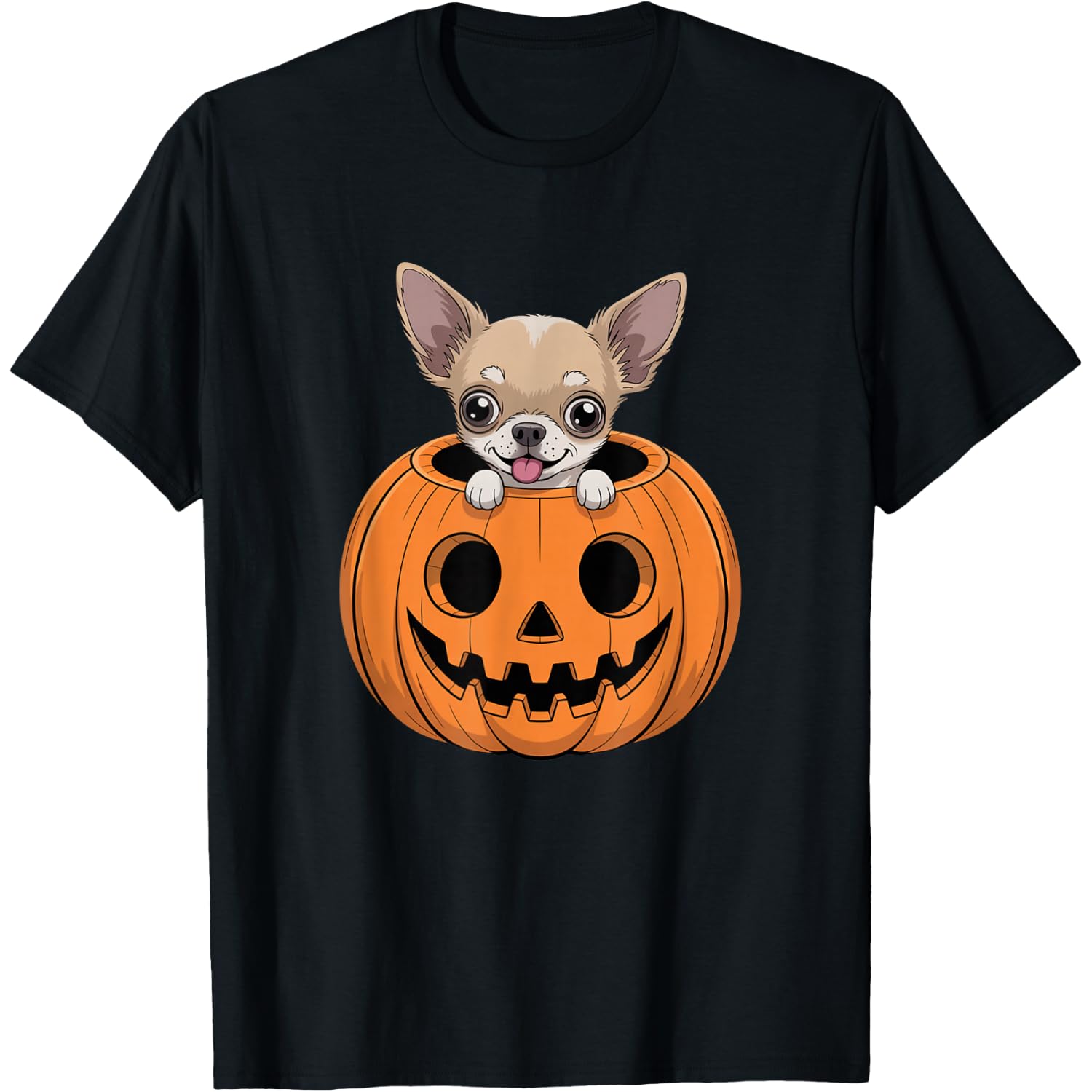 Cute Chihuahua in Pumpkin Funny Dog Halloween T-Shirt