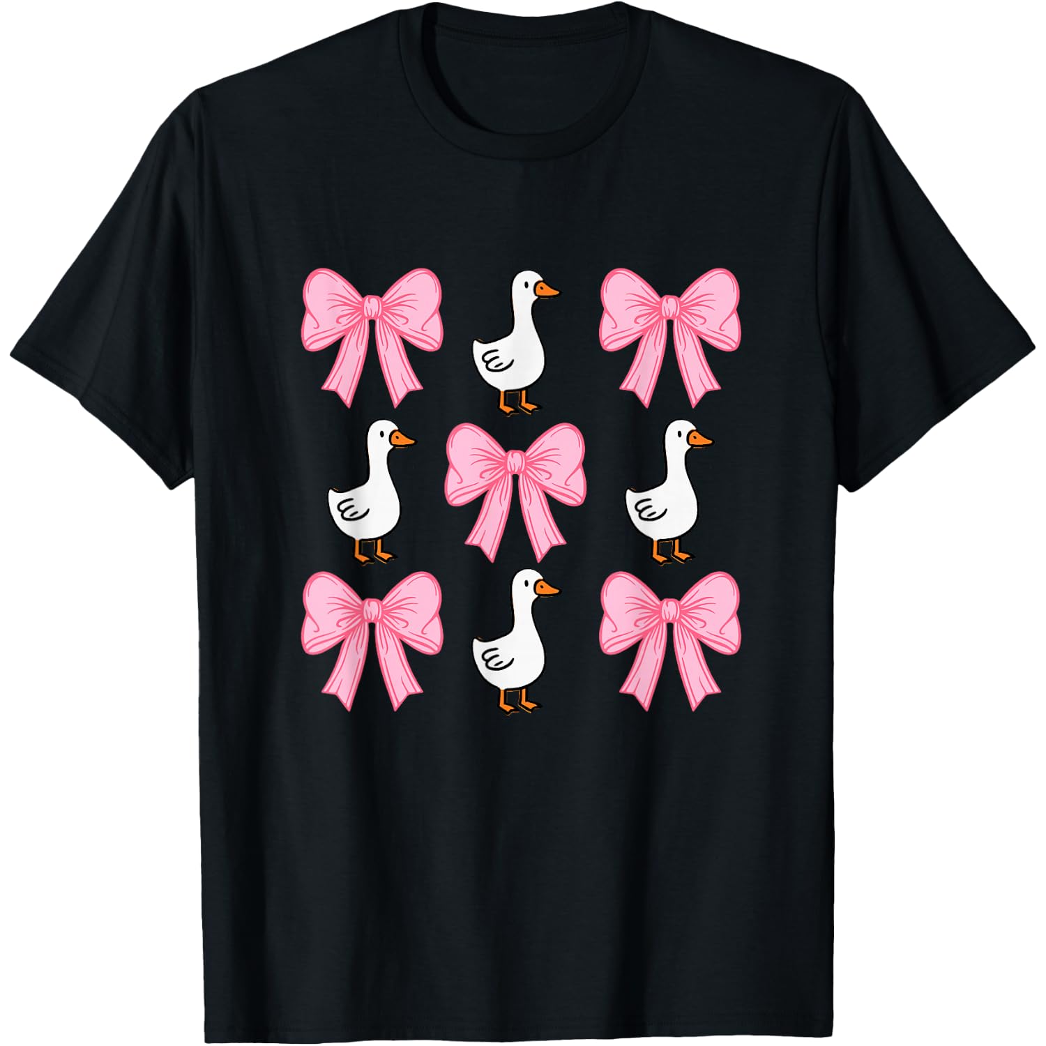 Cute Coquette Bow Goose Duck Fall Halloween Girl Women Gift T-Shirt