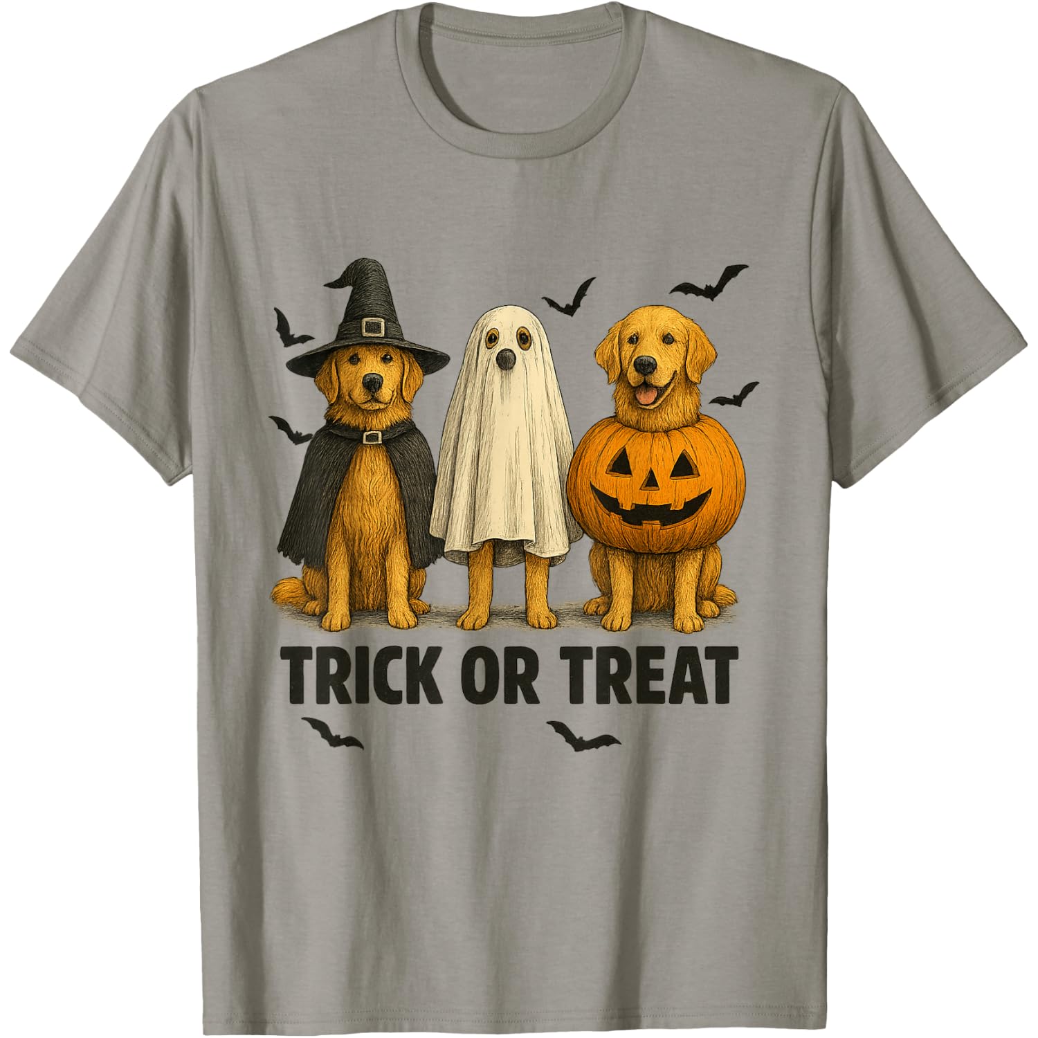 Cute Dog Halloween Costume Golden Retriever Trick or Treat T-Shirt