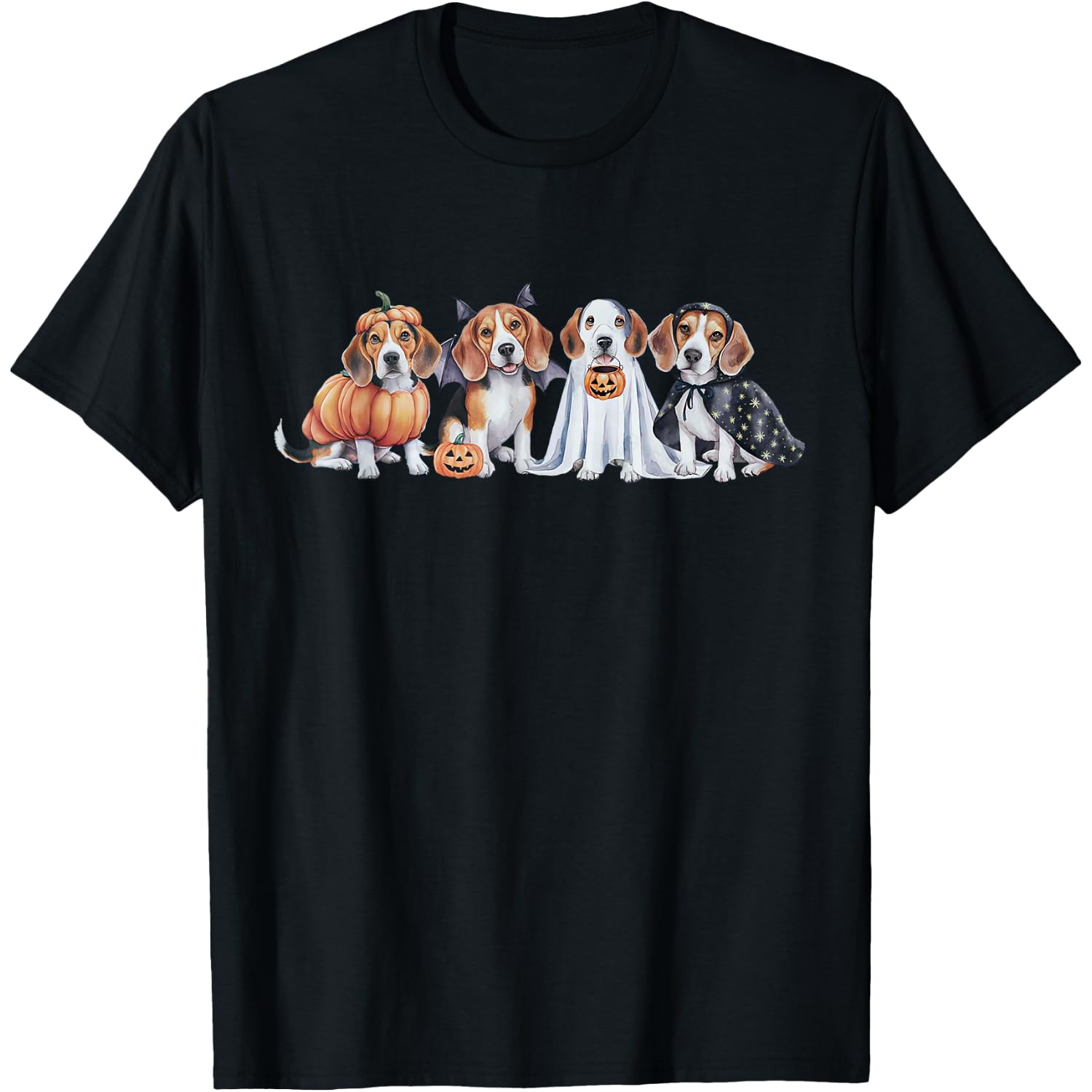 Cute Funny Beagle Dog Ghost Witch Costume Spooky Halloween T-Shirt