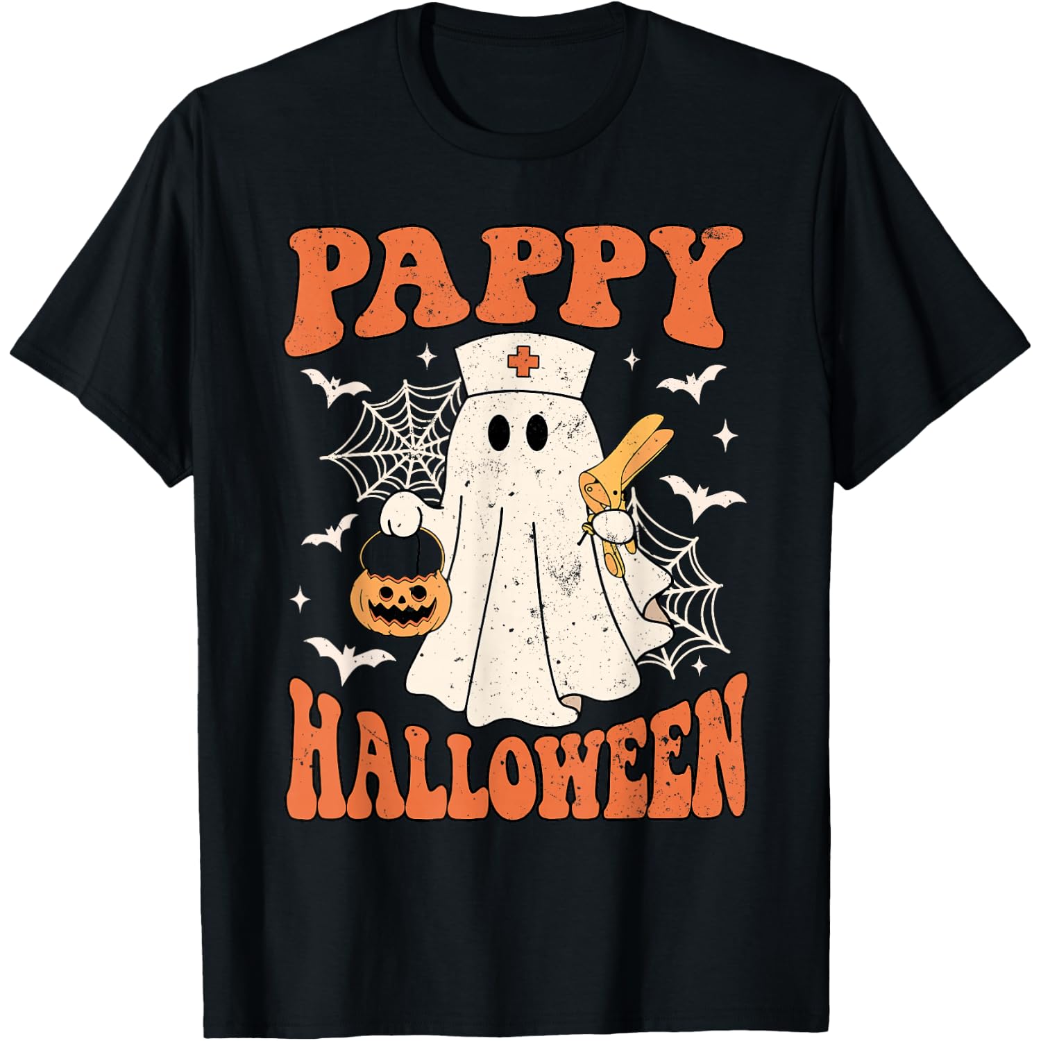 Cute Funny Boo Ghost Nurses Pappy Halloween OBGYN Speculum T-Shirt