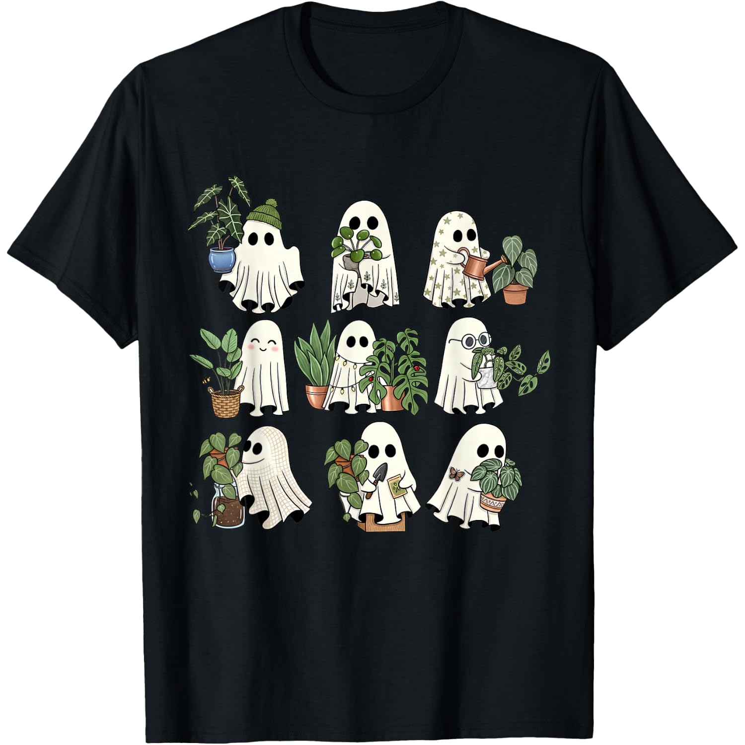 Cute Ghost Plant Lover Halloween Gardening Houseplants T-Shirt