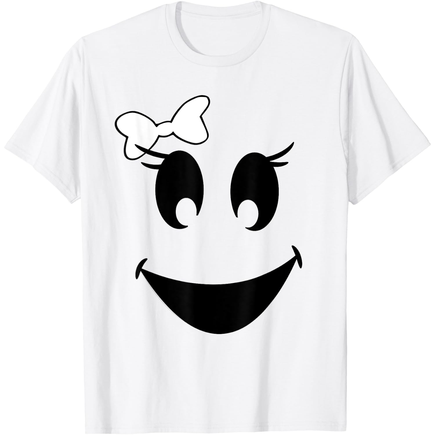 Cute Girl Ghost With Bow Ghoul Face Halloween T Shirt