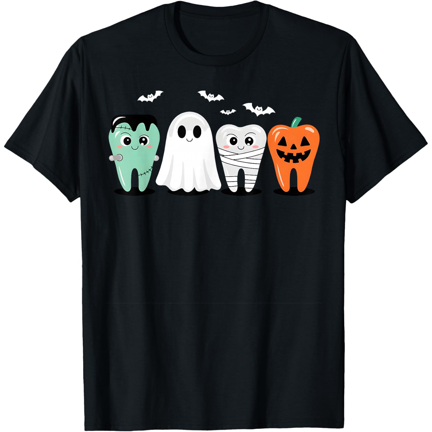 Cute Halloween Dentist Dental Hygienist Spooky Teeth T-Shirt