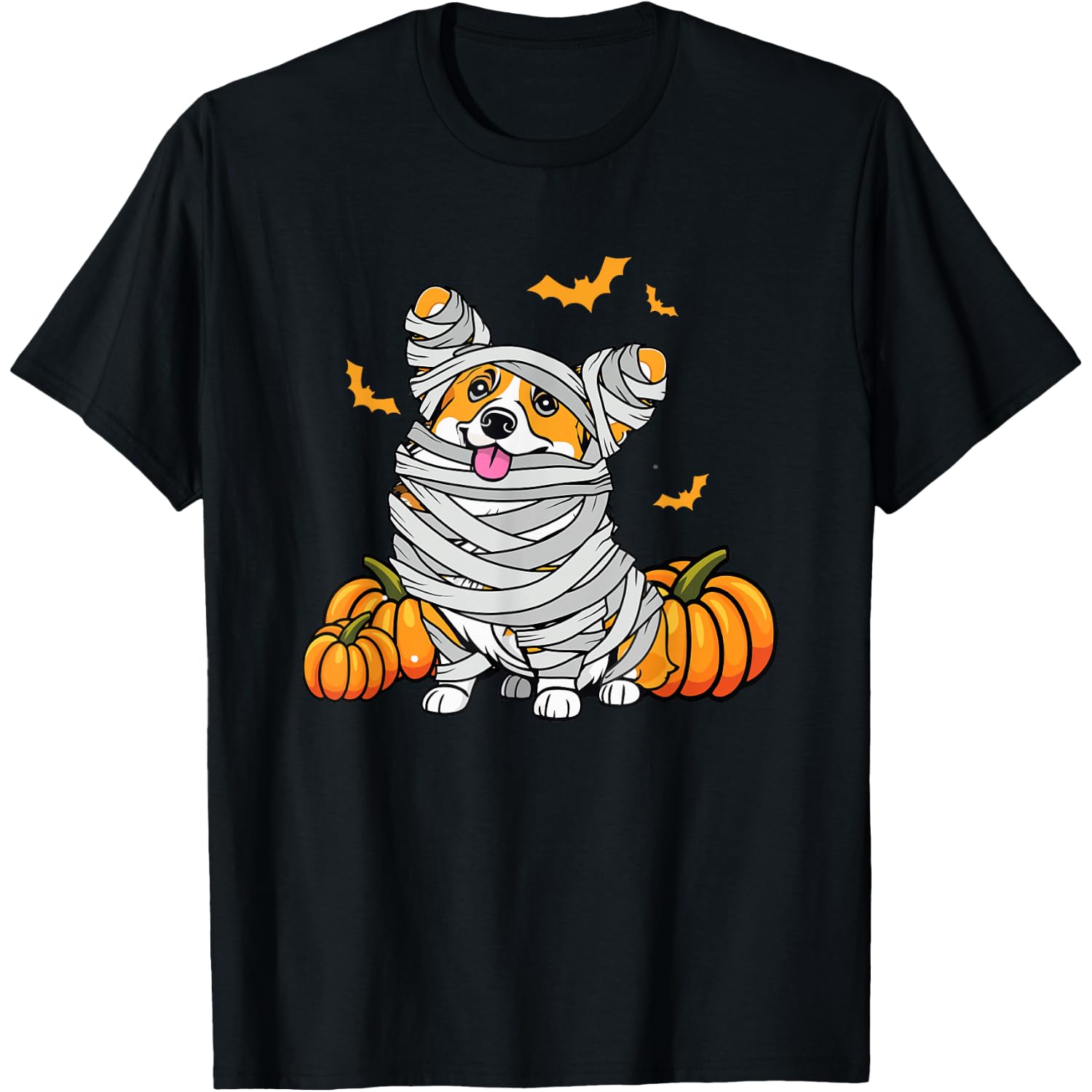Cute Halloween Welsh Corgi Mummy Costume Dog Lover Pumpkin T-Shirt