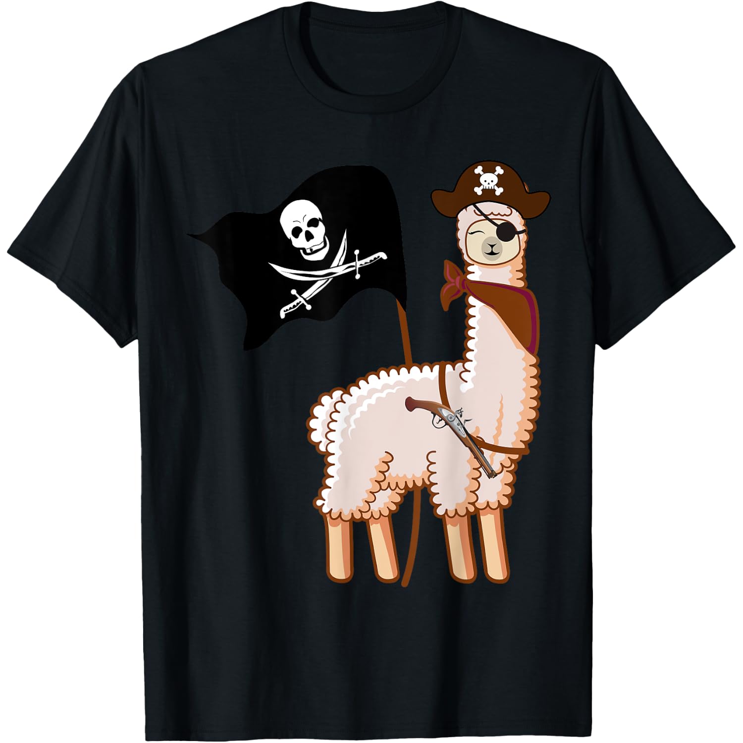 Cute Pirate Llama Costume Funny Animal Adventure T-Shirt