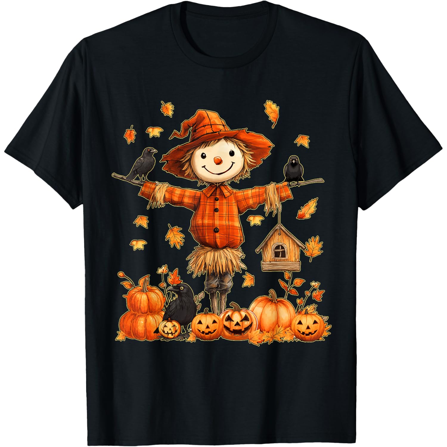 Cute Scarecrow Pumpkin Thanksgiving Halloween Hello Fall T-Shirt