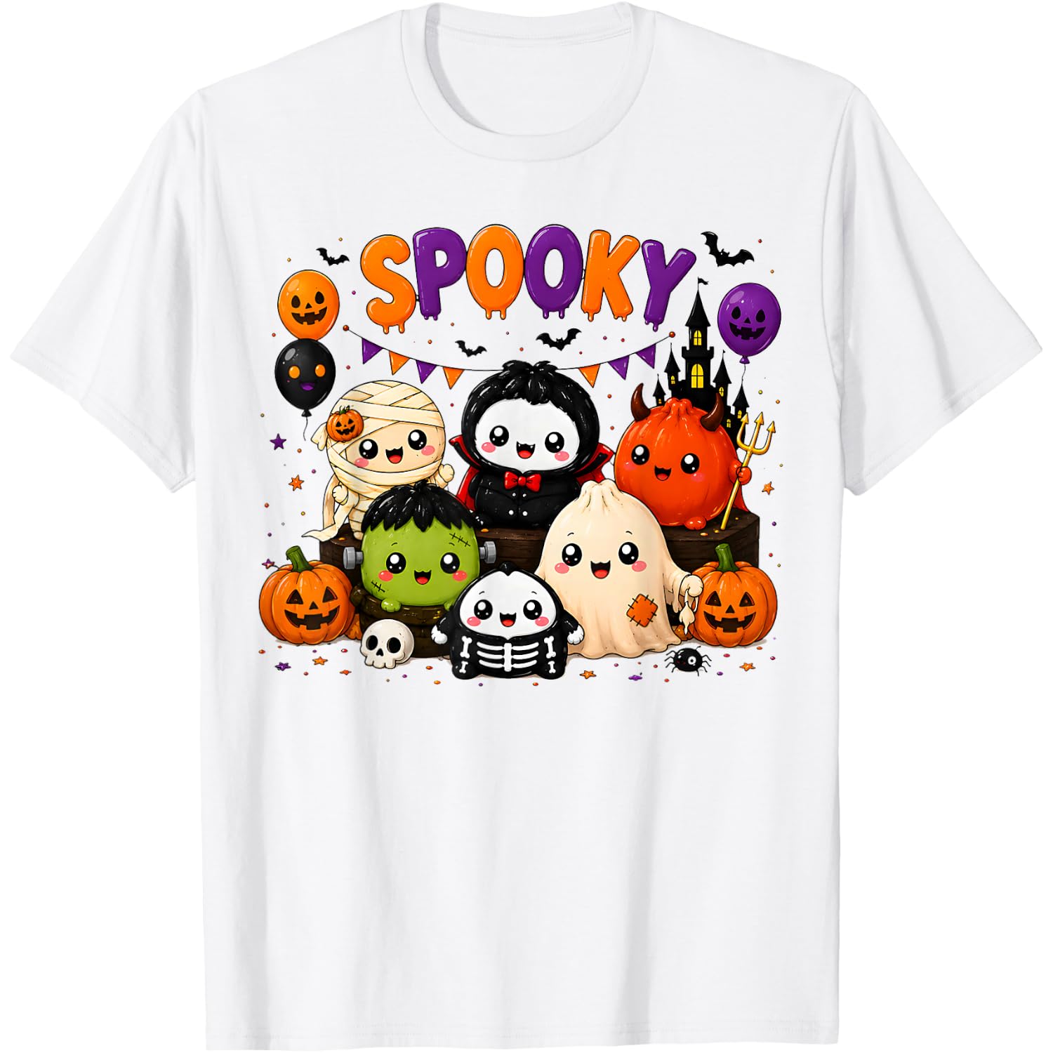 Cute Spooky Dumpling Funny Halloween Vibes Costume T-Shirt