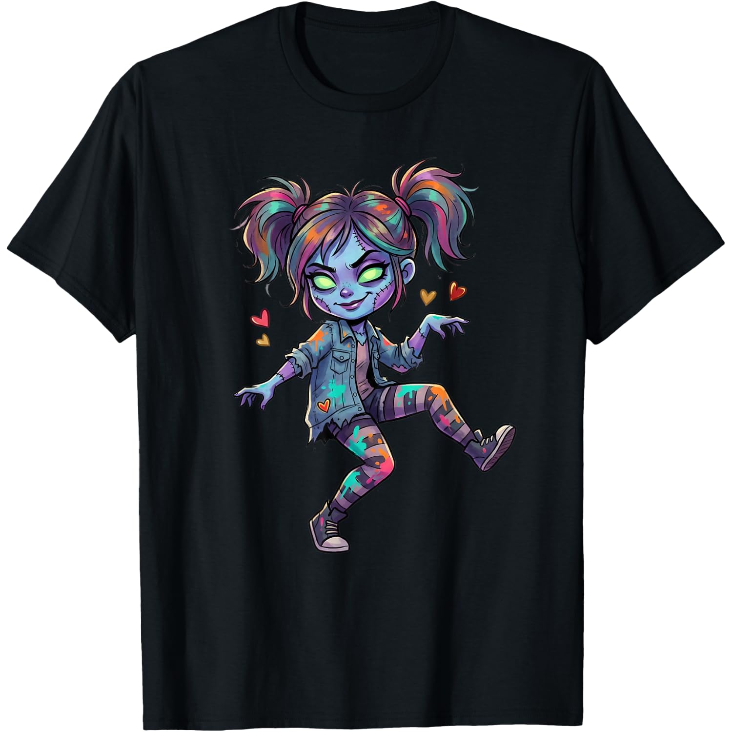 Cute Zombie Girl Pastel Goth Kawaii Halloween Horror T-Shirt