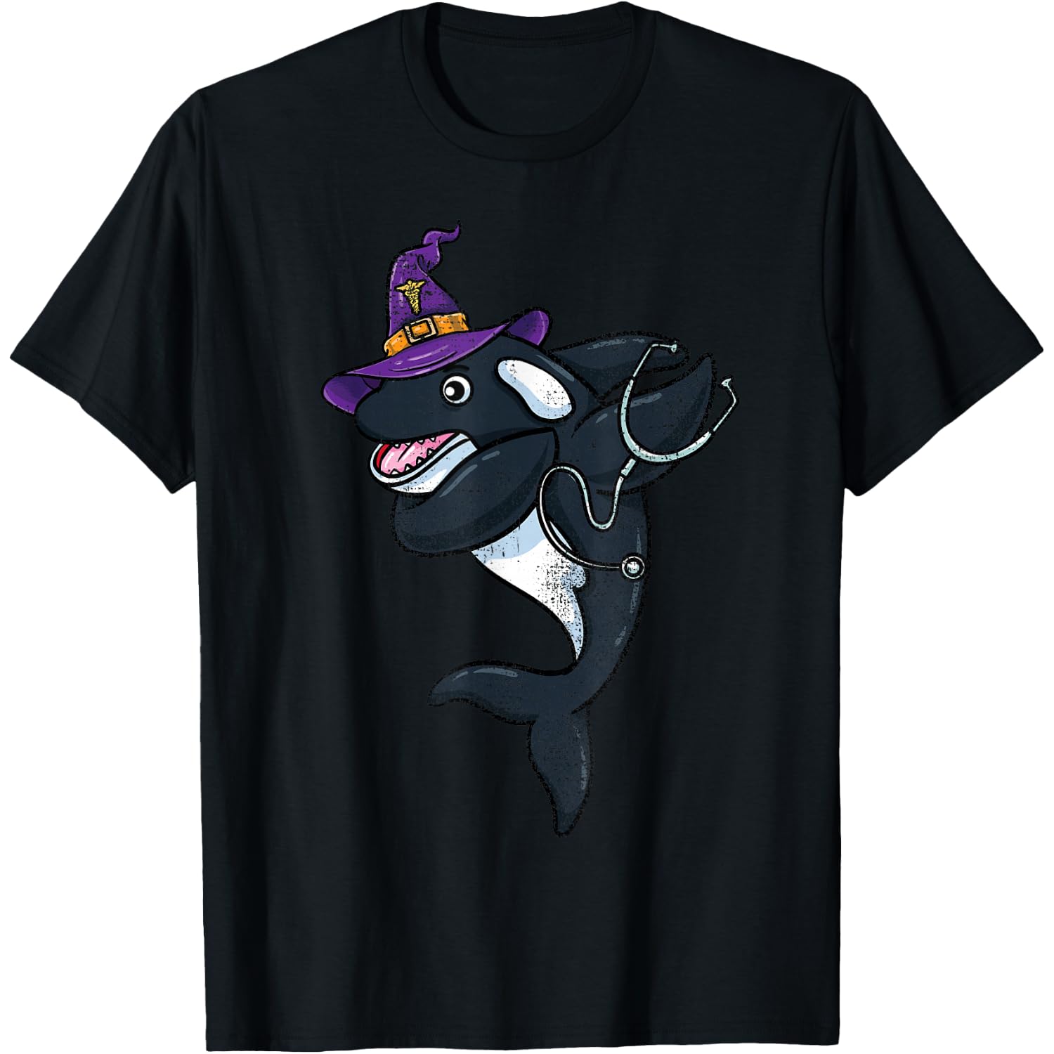 Dabbing Orca Halloween Nurse Vintage T-Shirt