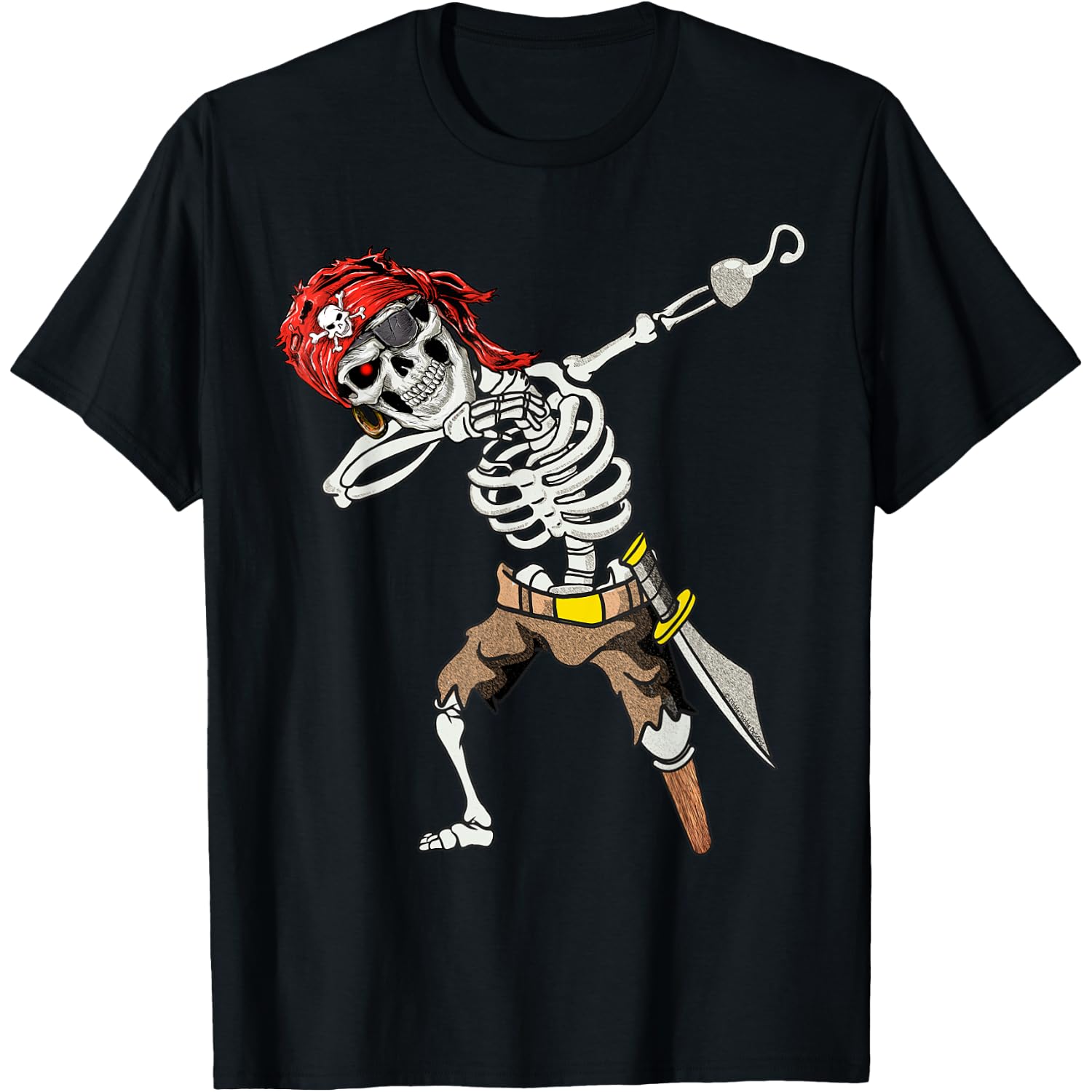Dabbing Skeleton Pirate Halloween Kids Jolly Roger Pirate T-Shirt
