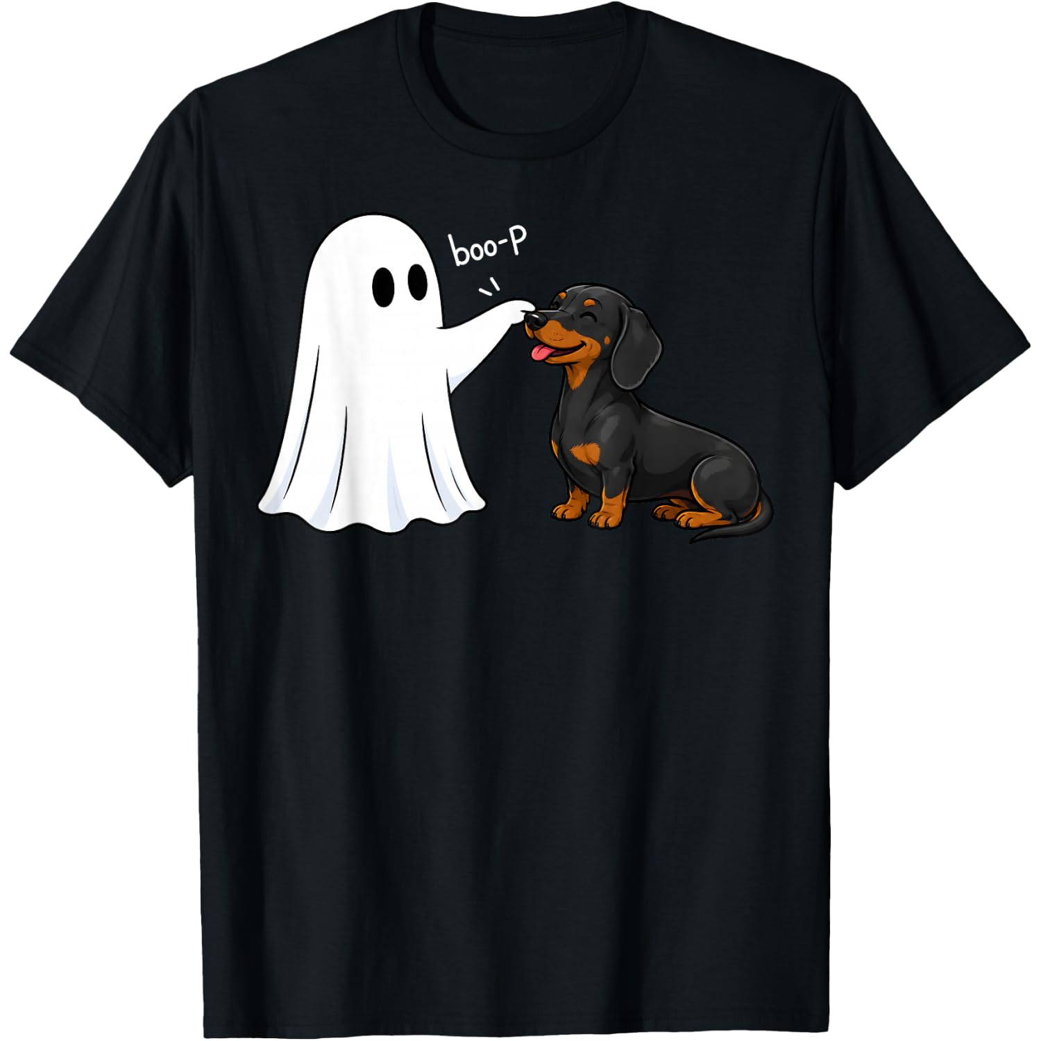 Dachshund Boo P Ghost Nose Boop Wiener Dog Halloween Lover T-Shirt