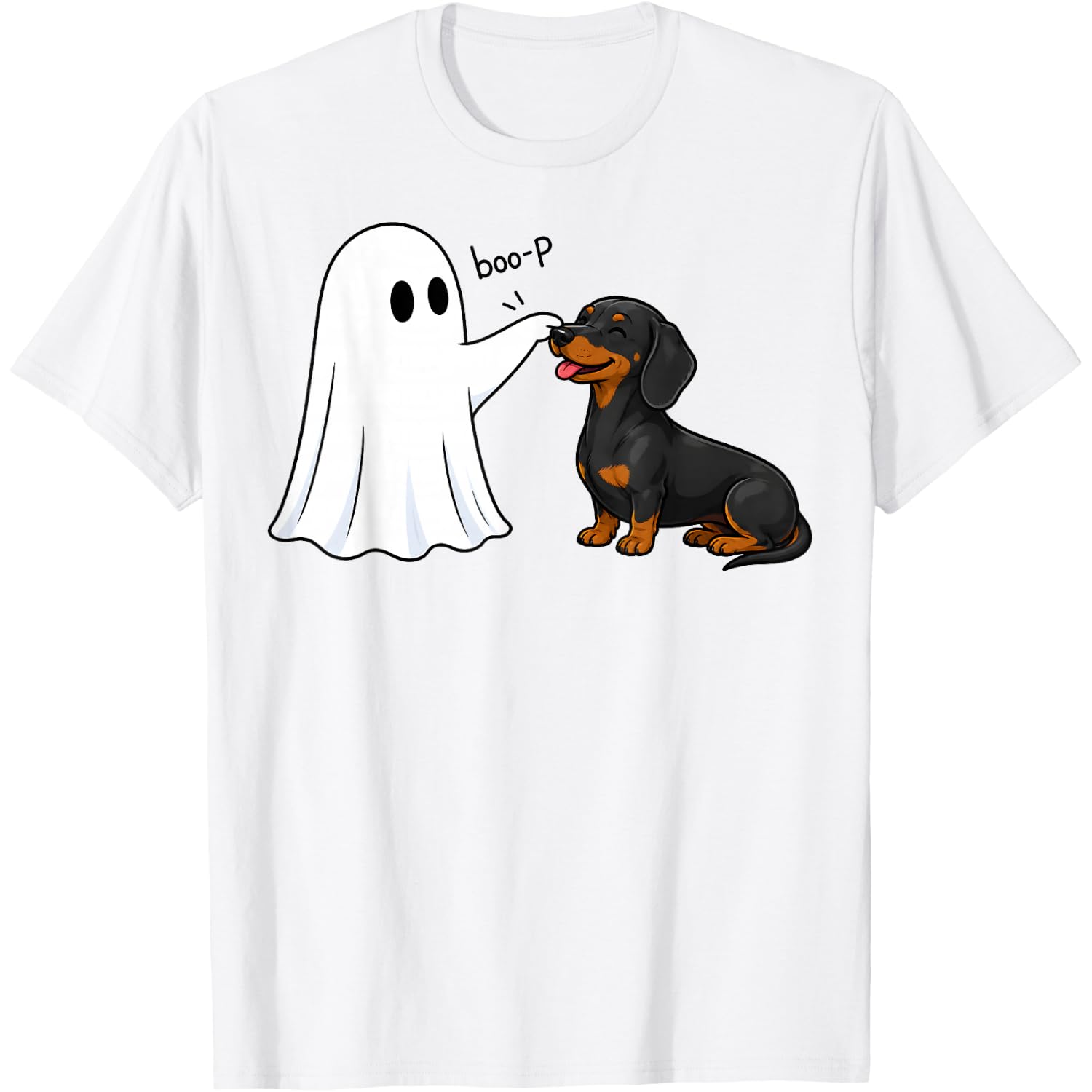 Dachshund Boo P Ghost Nose Boop Wiener Dog Halloween Lover T-Shirt