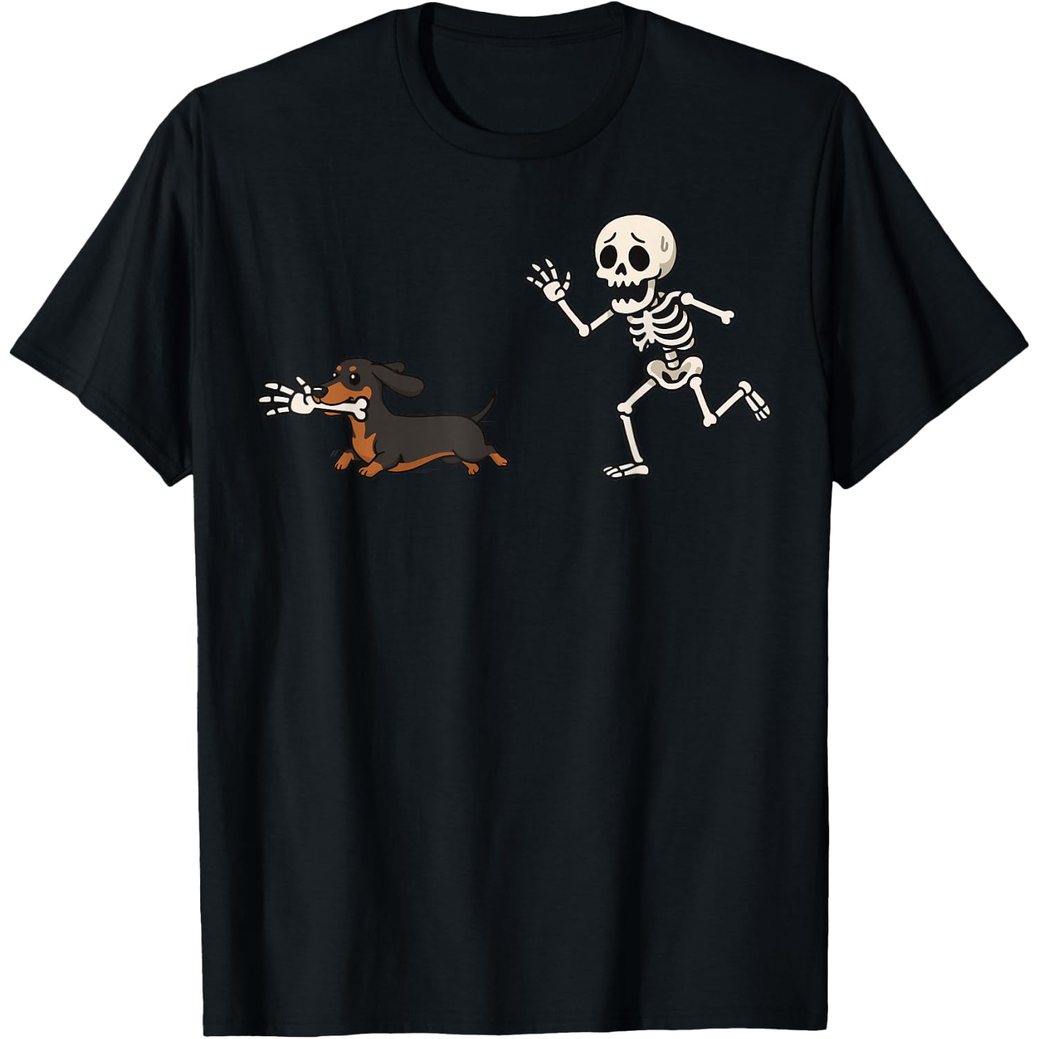 Dachshund Skeleton Hand Halloween T-Shirt
