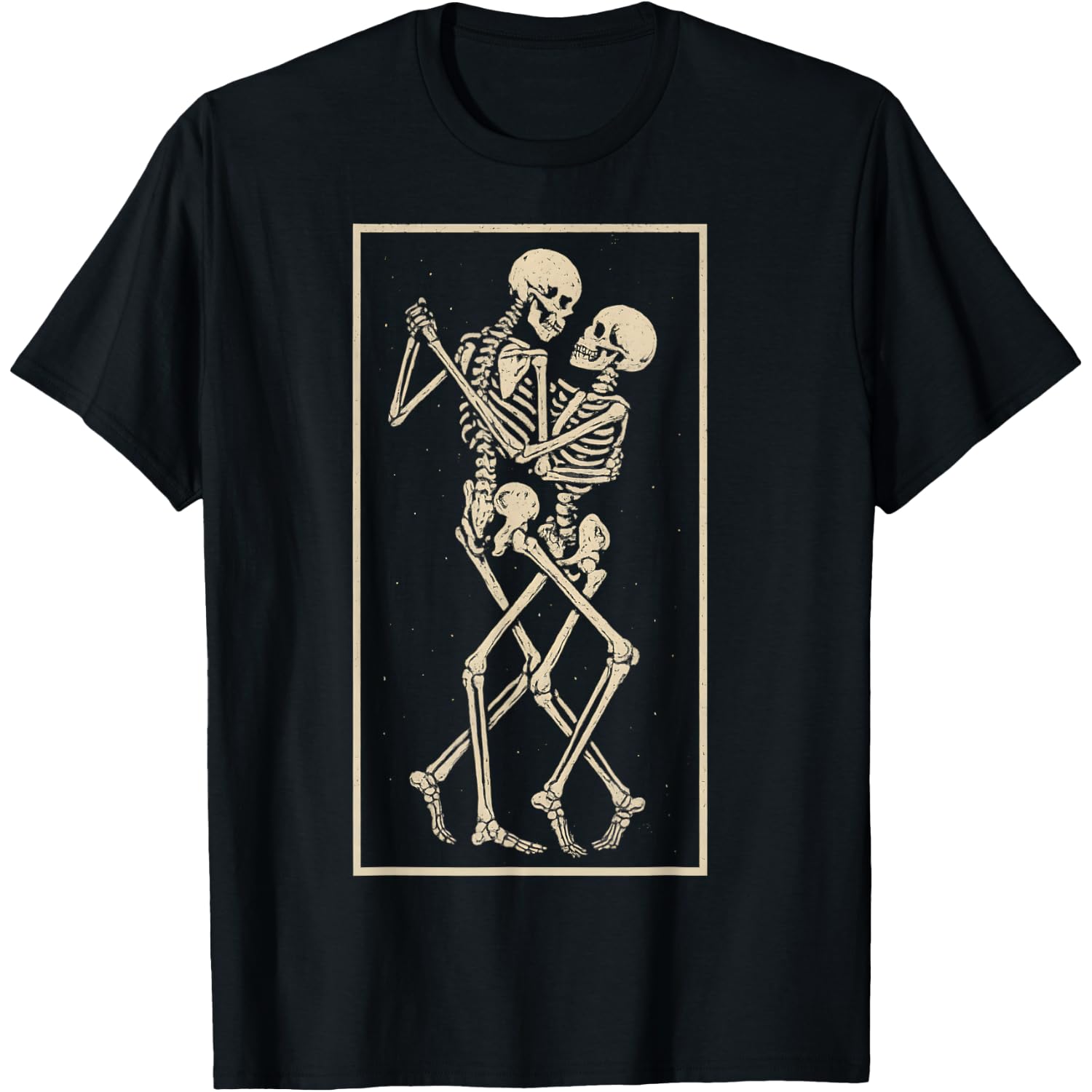 Dancing Skeleton Couple - Romantic Gothic Halloween Design T-Shirt