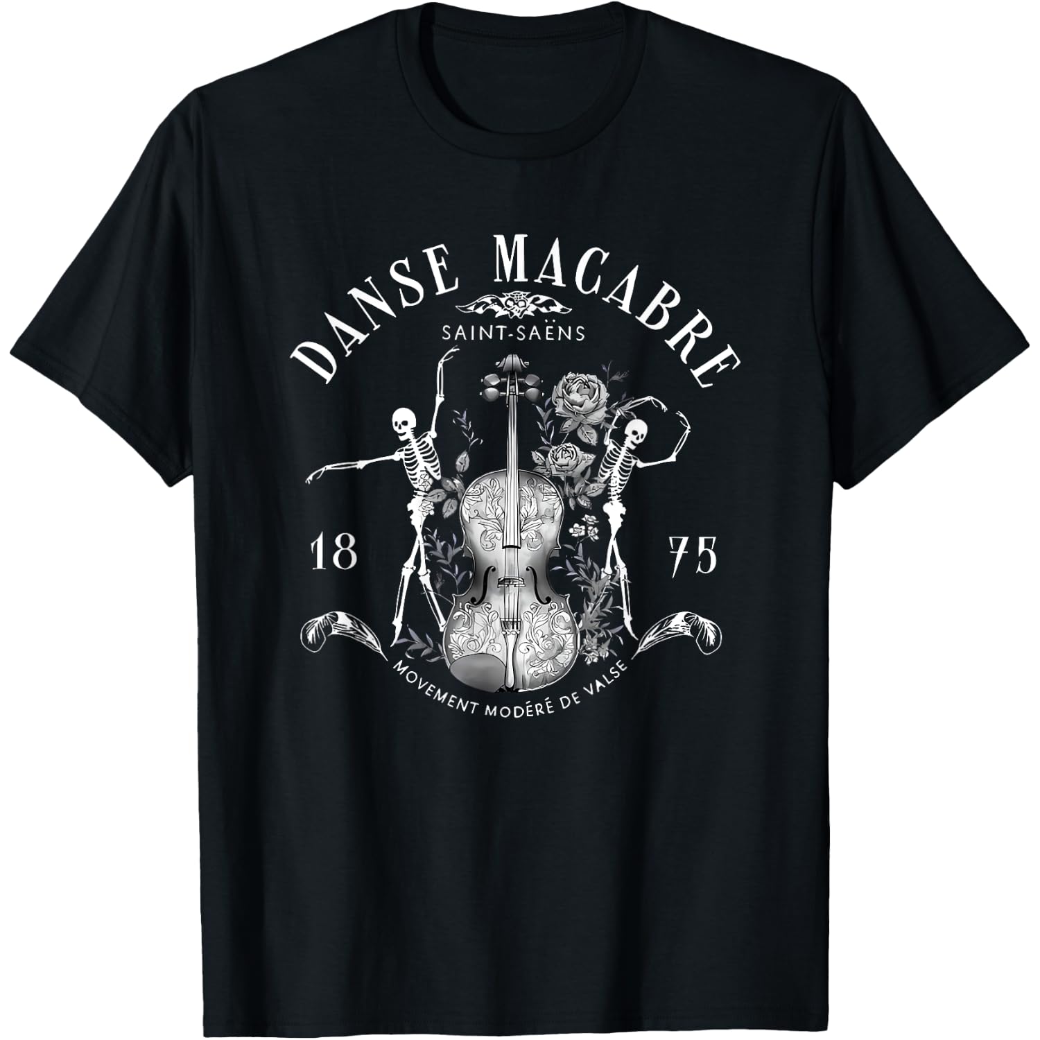 Danse Macabre Orchestra Skeleton Violin Teacher Halloween T-Shirt