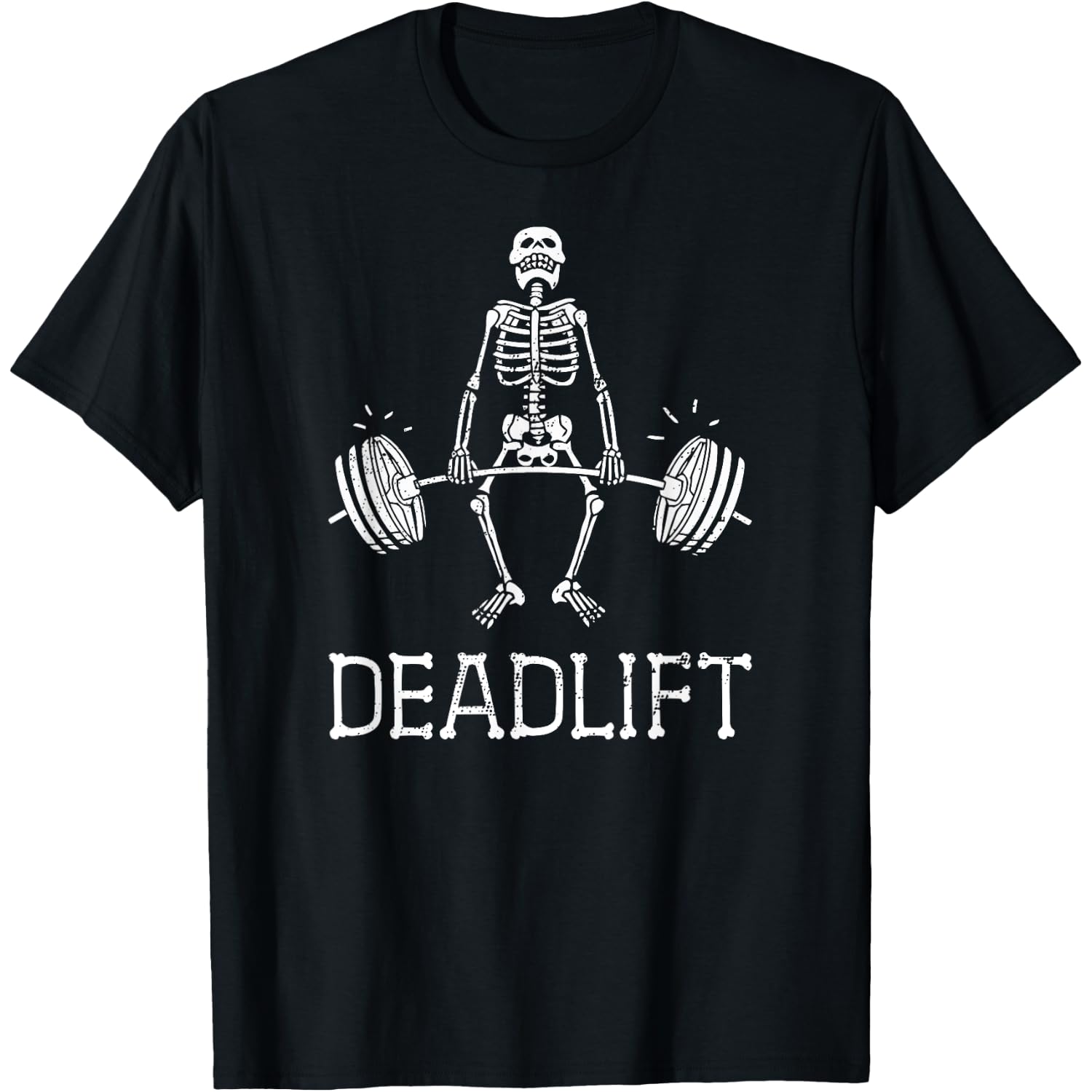 Deadlift Funny Halloween Skeleton Weight Lifting Workout T-Shirt