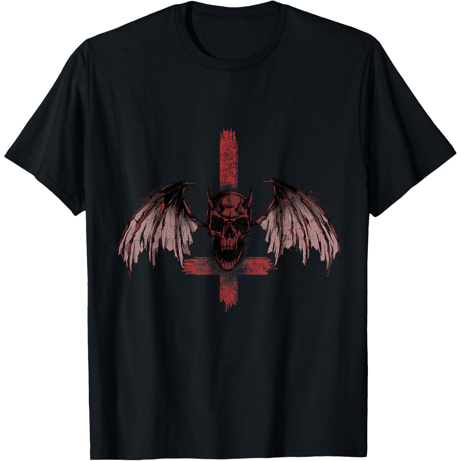 Death Metal Goth Devil Skull and Bat Gothic T-Shirt
