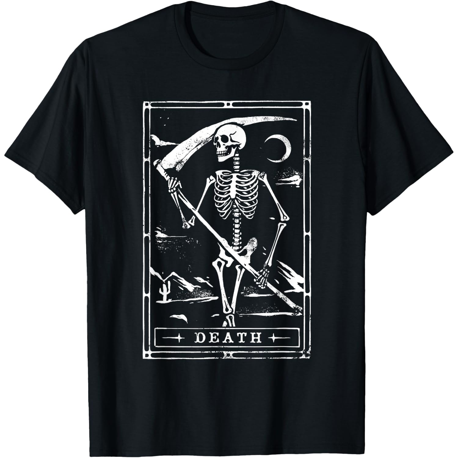 Death Tarot Card Shirt Goth Skeleton Grim Reaper Halloween T-Shirt