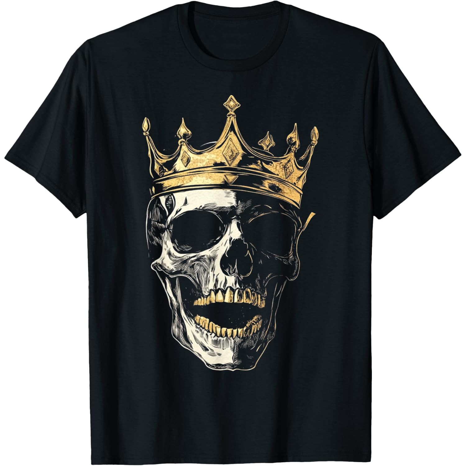 Design With A Skeleton Head On It King T-Shirt