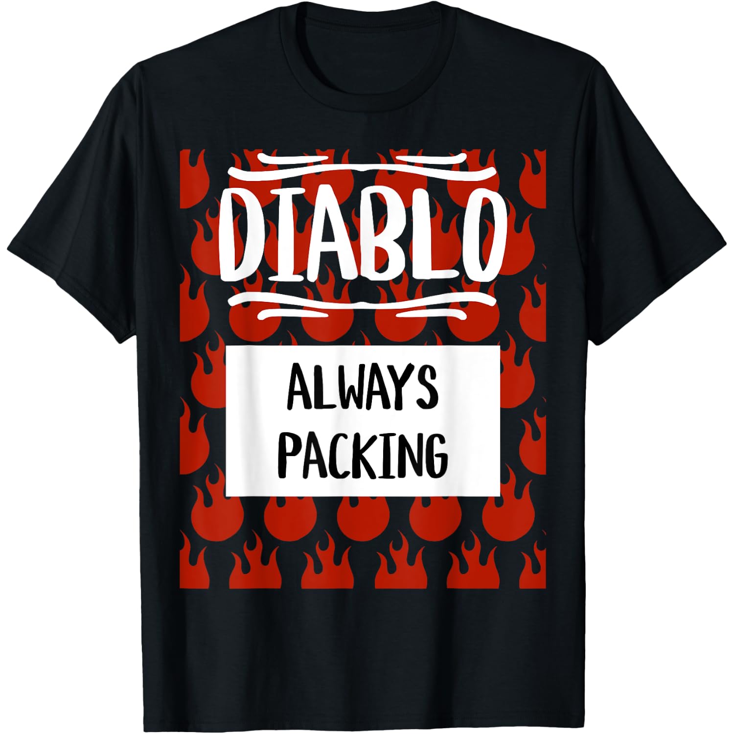 Diablo Hot Sauce Packet Group Halloween Costume Matching T-Shirt