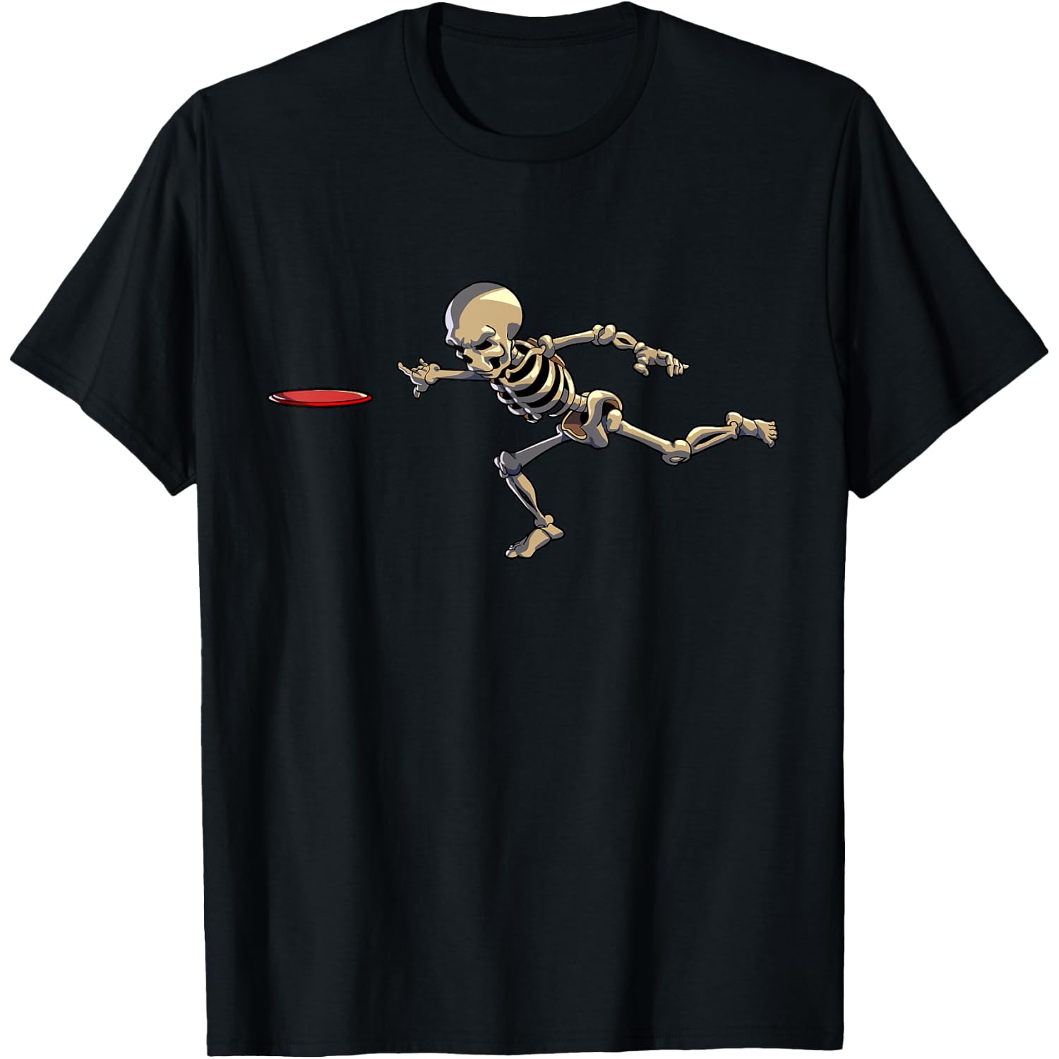Disc Golfing Skeleton Halloween Men Disc Golf Halloween T-Shirt