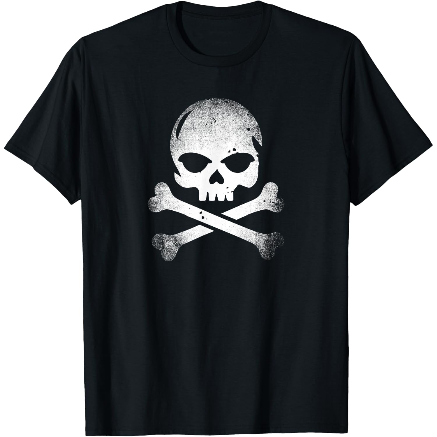 Distressed Skull and Crossbones Pirate Skull Crossbones T-Shirt