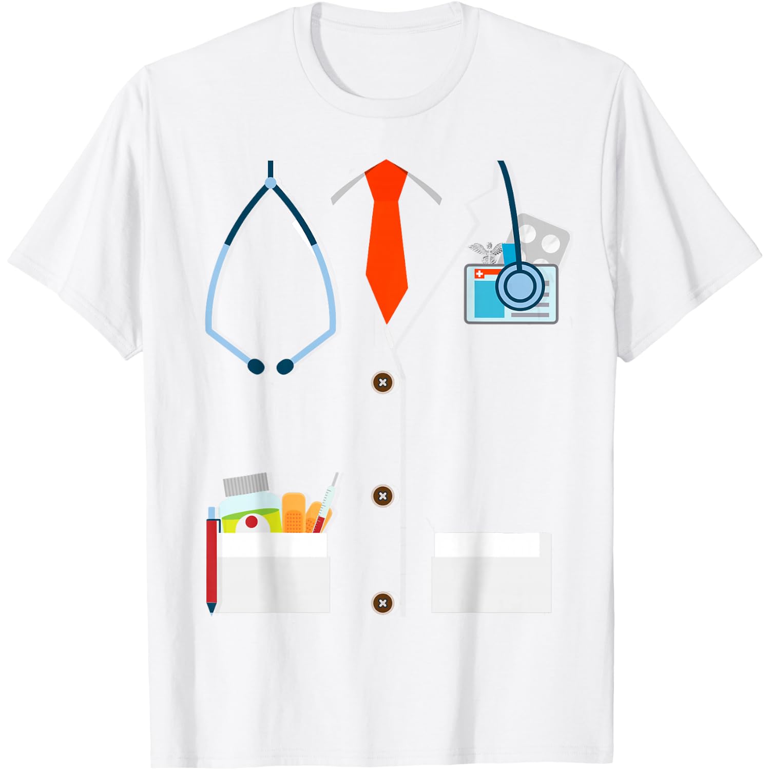 Doctor White Lab Coat Funny Halloween Costume for Men Women T-Shirt