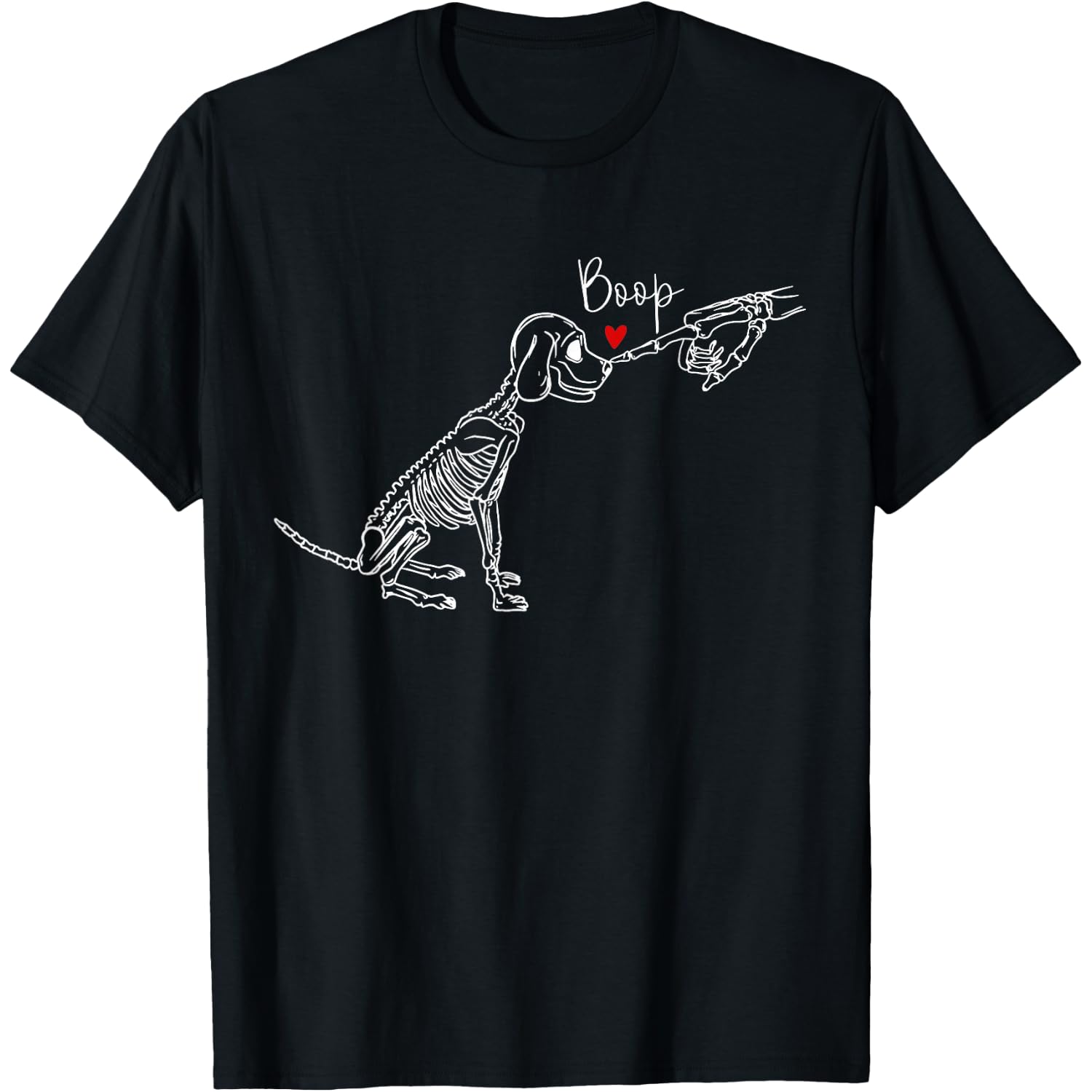 Dog Skeleton Boop Dog Funny Halloween Girl Men Women T-Shirt