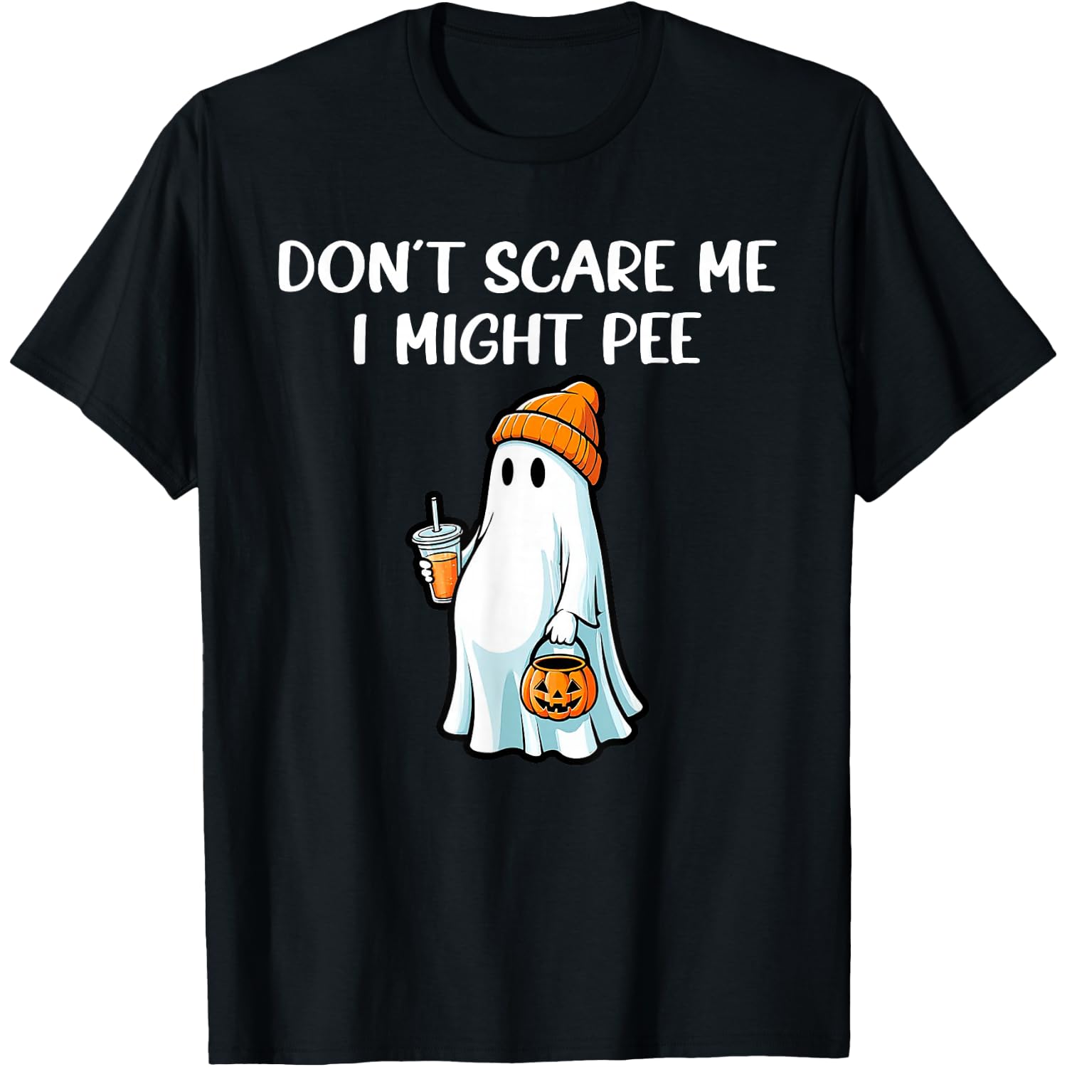Don't Scare Me I Might Pee Pregnant Ghost Halloween Humor T-Shirt