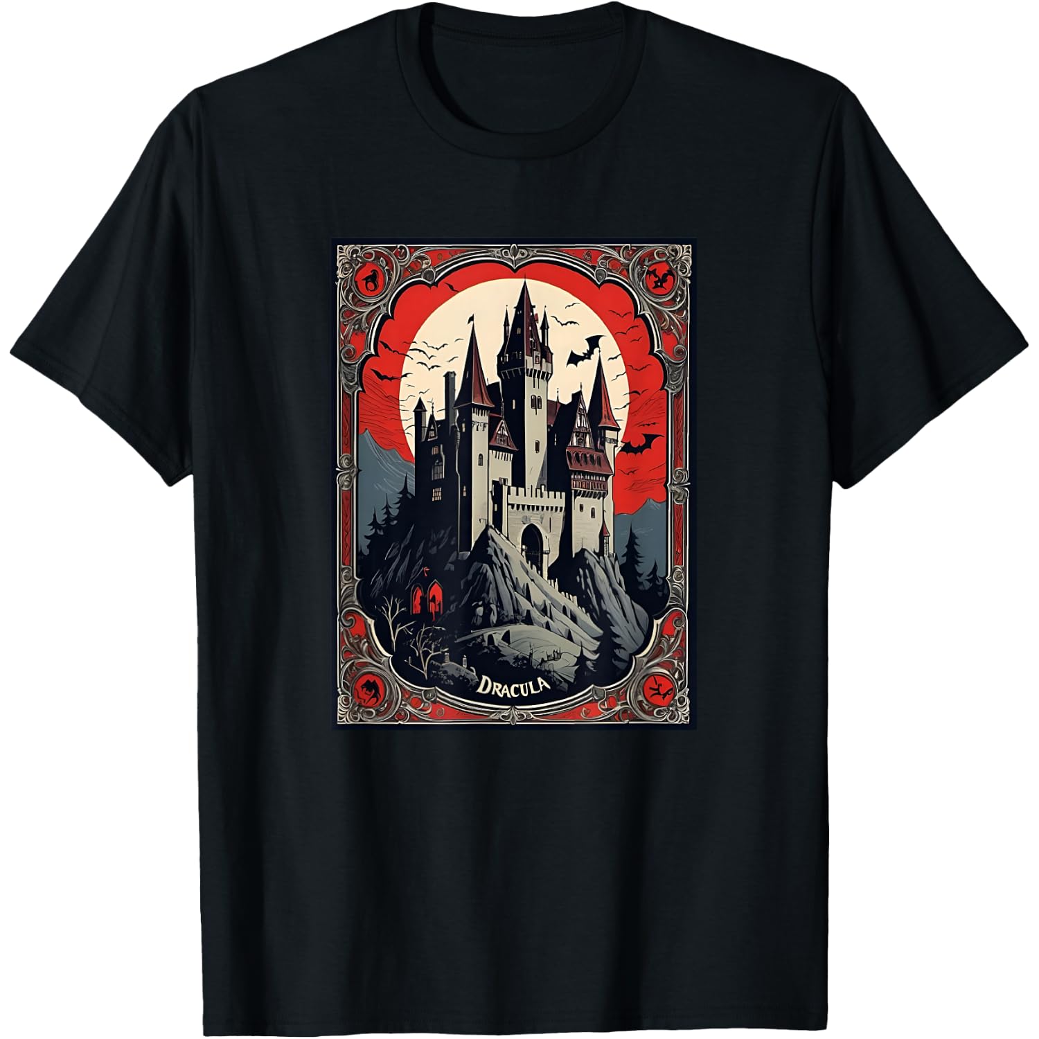 Dracula's Castle Book Cover Illustration T-Shirt
