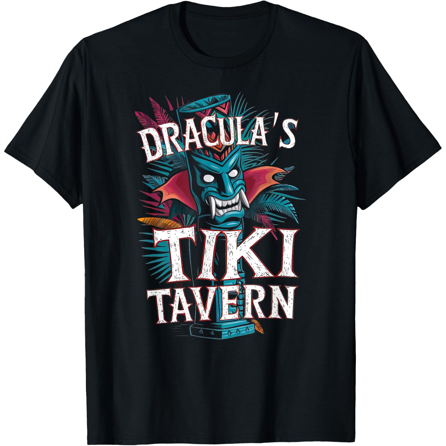 Dracula's Tiki Tavern Tropical Horror Fan Summer Tiki Bar T-Shirt