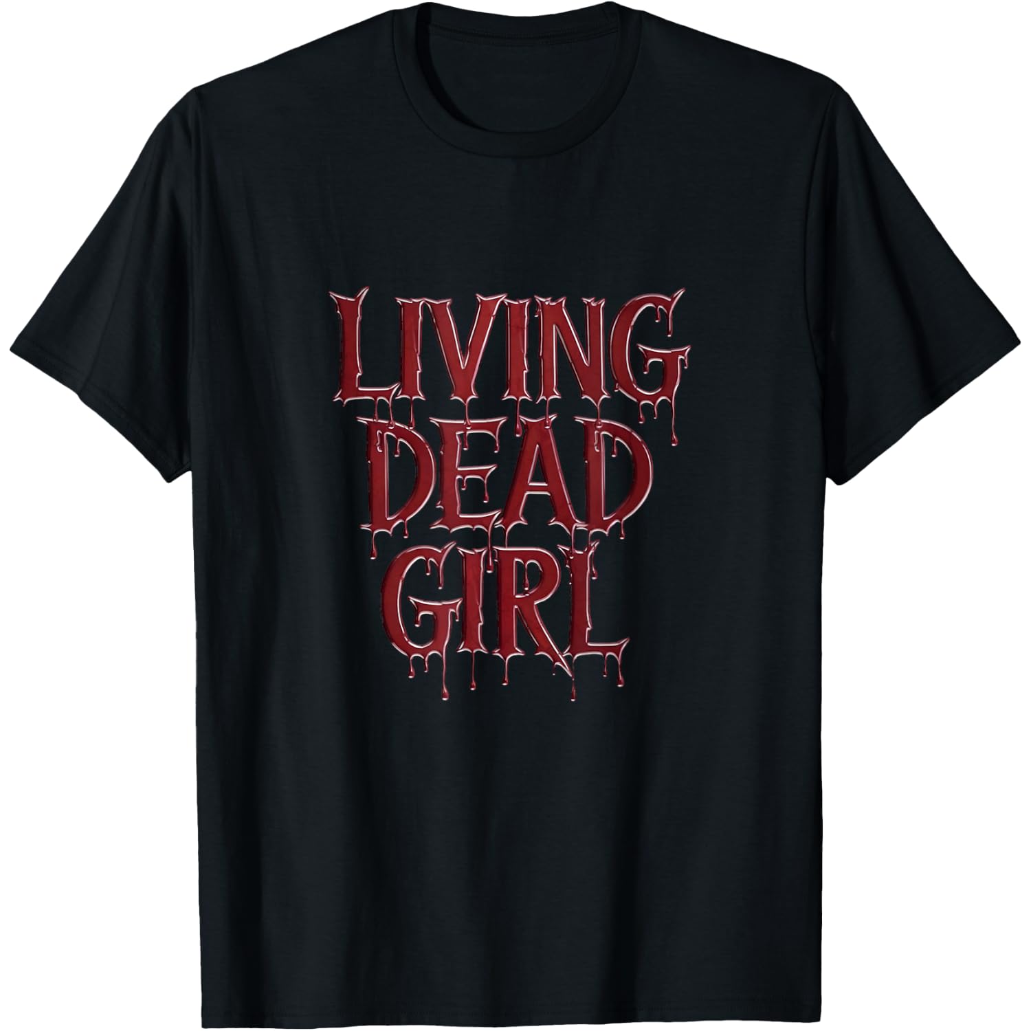 Dripping Blood Zombie Movie Living Dead Girl Halloween T-Shirt