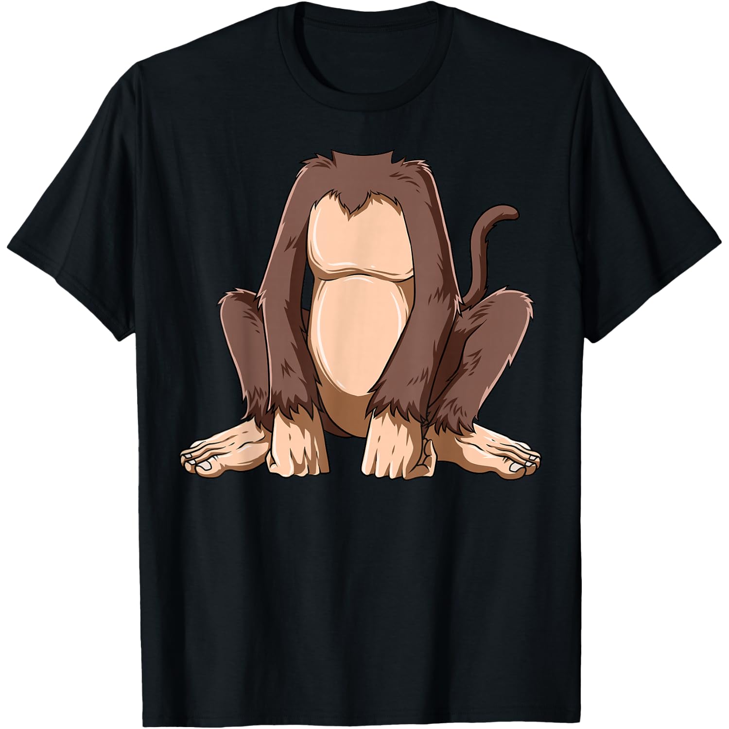 Easy Monkey Costume Monkey Body Headless Monkey Costume T-Shirt