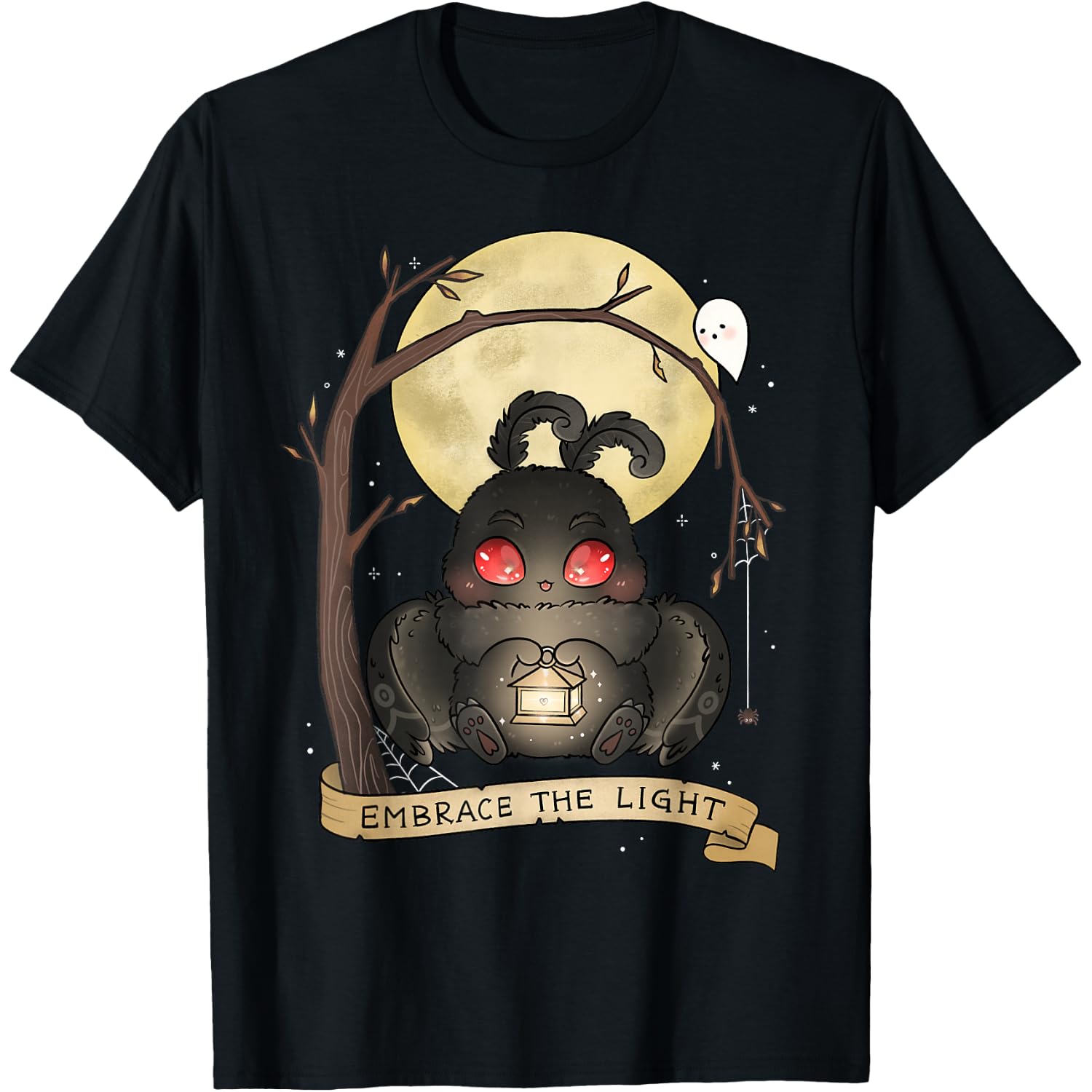 Embrace The Light Mothman Spooky Cute Cryptid Goth Halloween T-Shirt