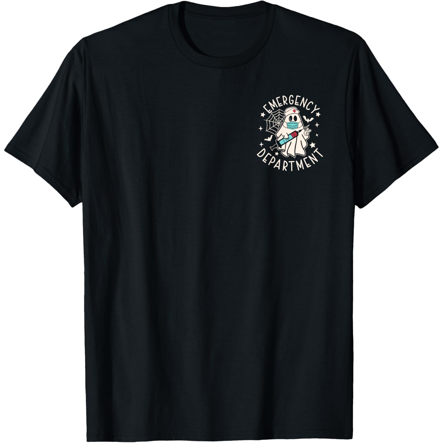 Emergency Department Pocket Ghost Spooky ER Nurse Halloween T-Shirt