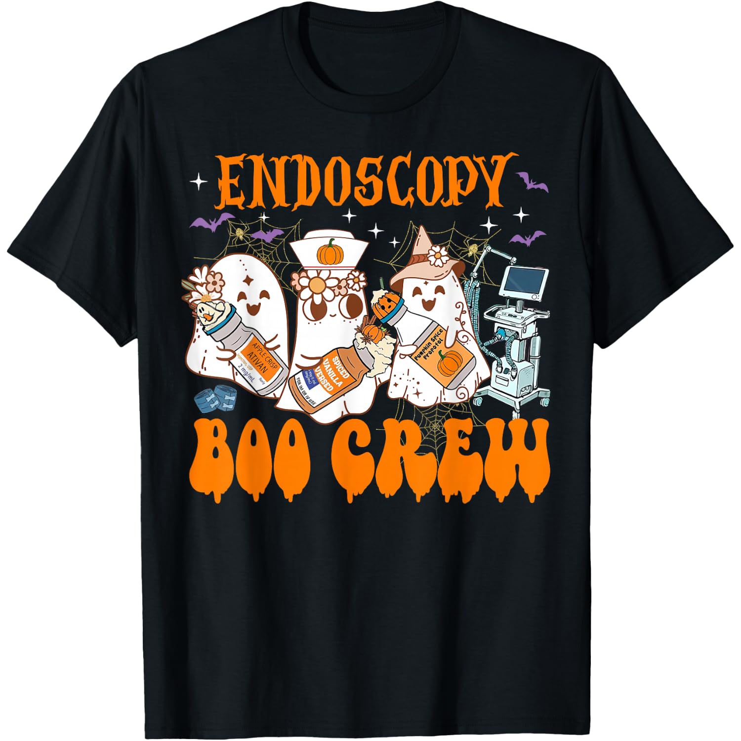 Endoscopy Nurse Halloween Anesthetist Boo Crew Squad T-Shirt