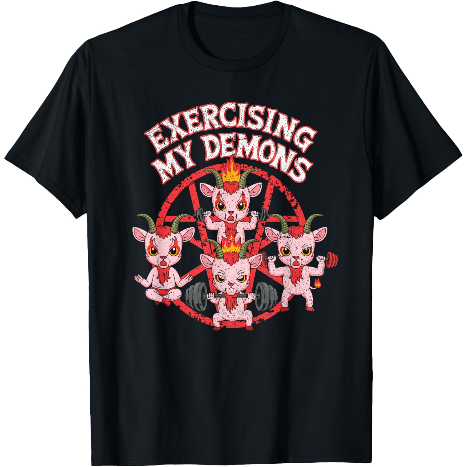 Exercising My Demons Funny Gym Workout Demon T-Shirt