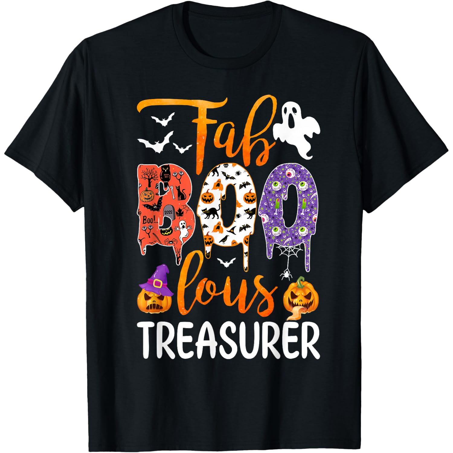 Fab Boo Lous Treasurer Boo Ghost Pumpkin Halloween T-Shirt